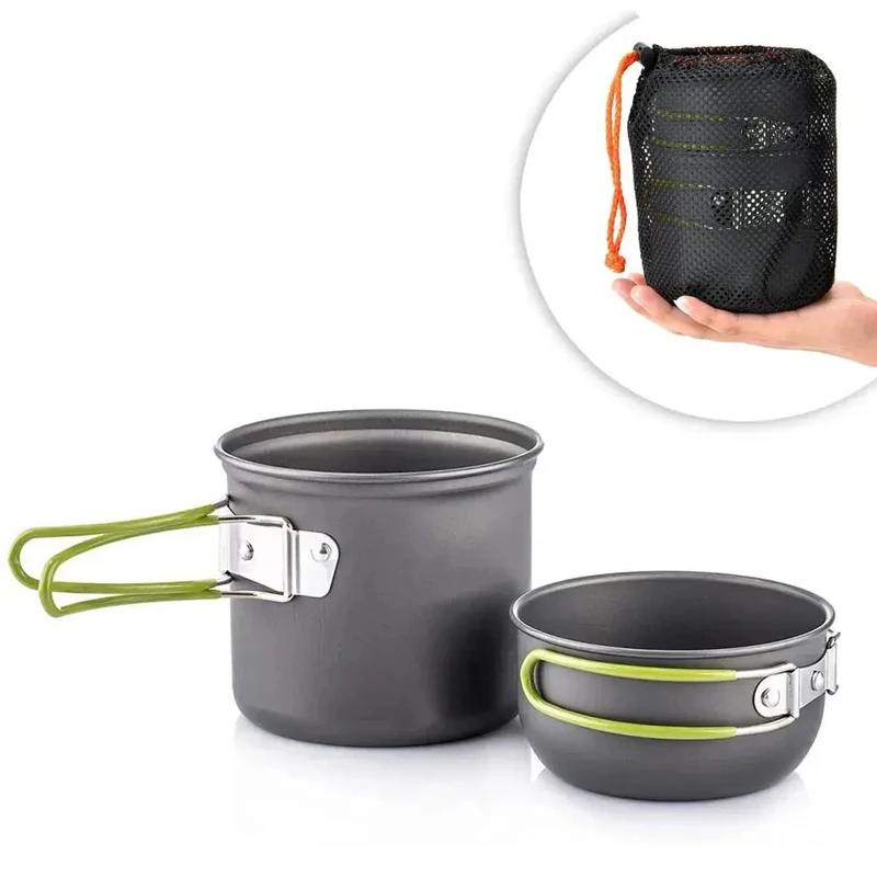 Camping Cooking Mess Kit - طقم أواني التخييم خفيف الوزن للغاية: