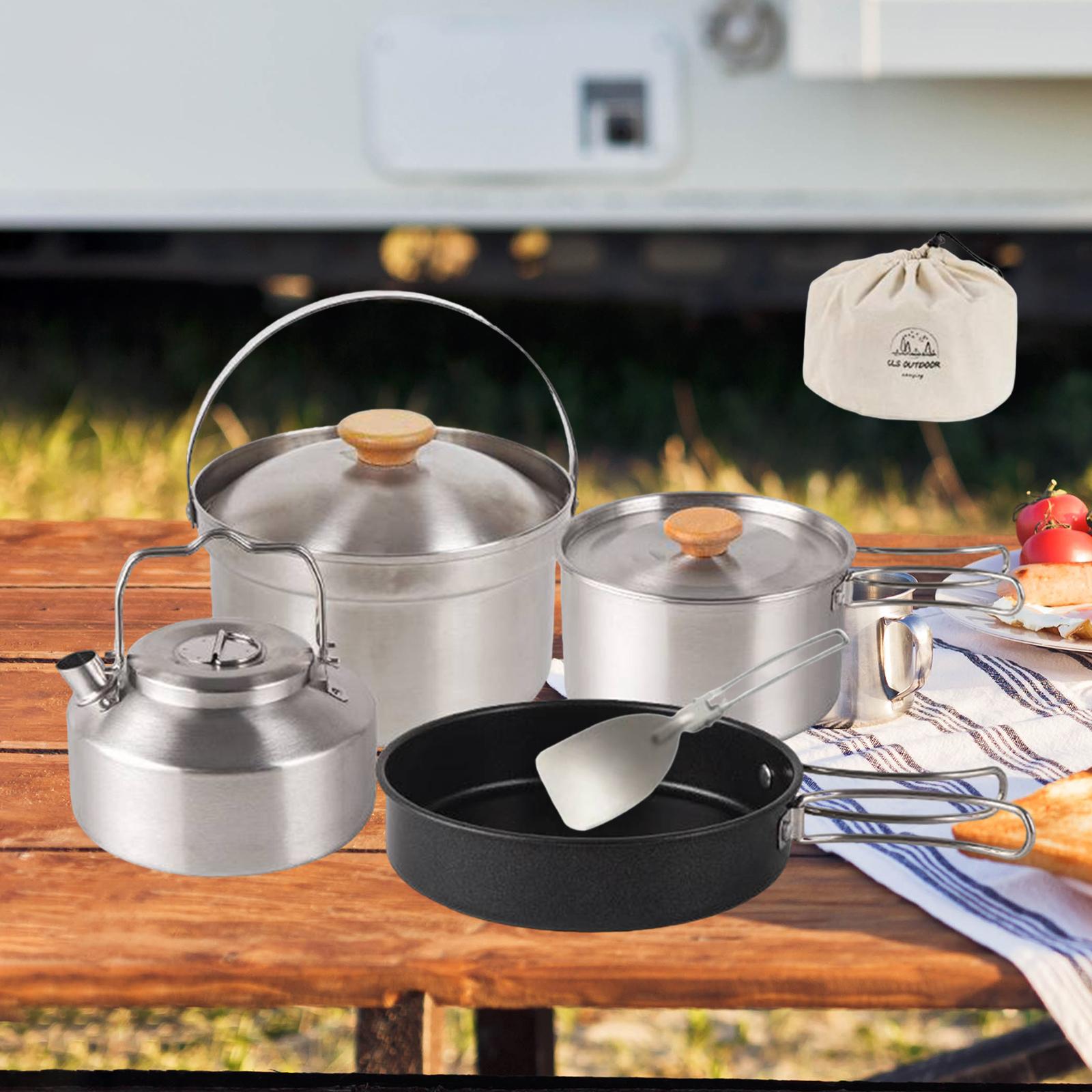 Camping Cooking Set Non Stick - أدوات طهي للتخييم، مقلاة محمولة غير