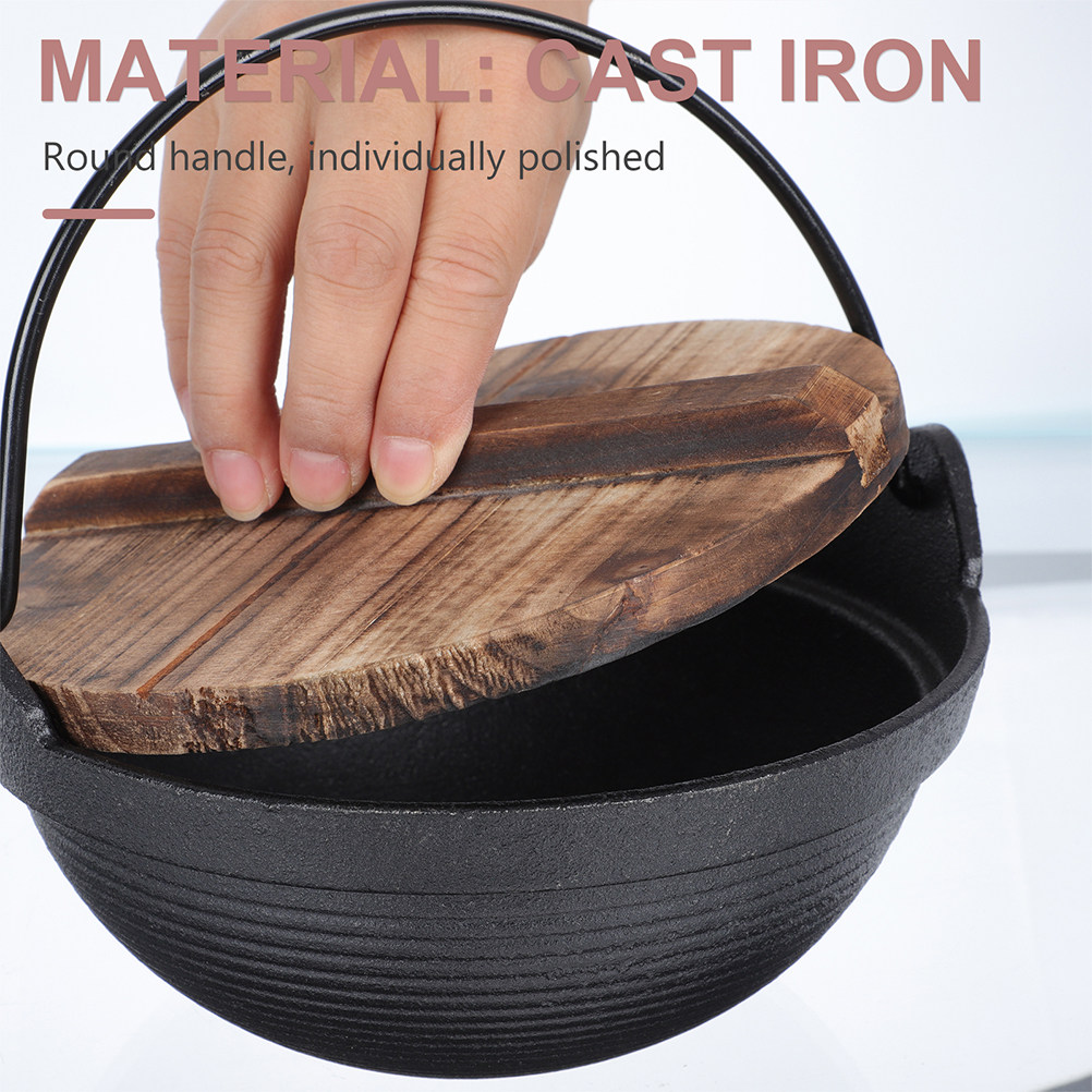Japanese Camping Cooking - وعاء طهي حديدي متين بتصميم قابل