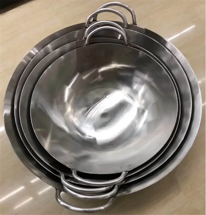 Camping Cooking Without Gas - 304 الفولاذ المقاوم للصدأ wok 50