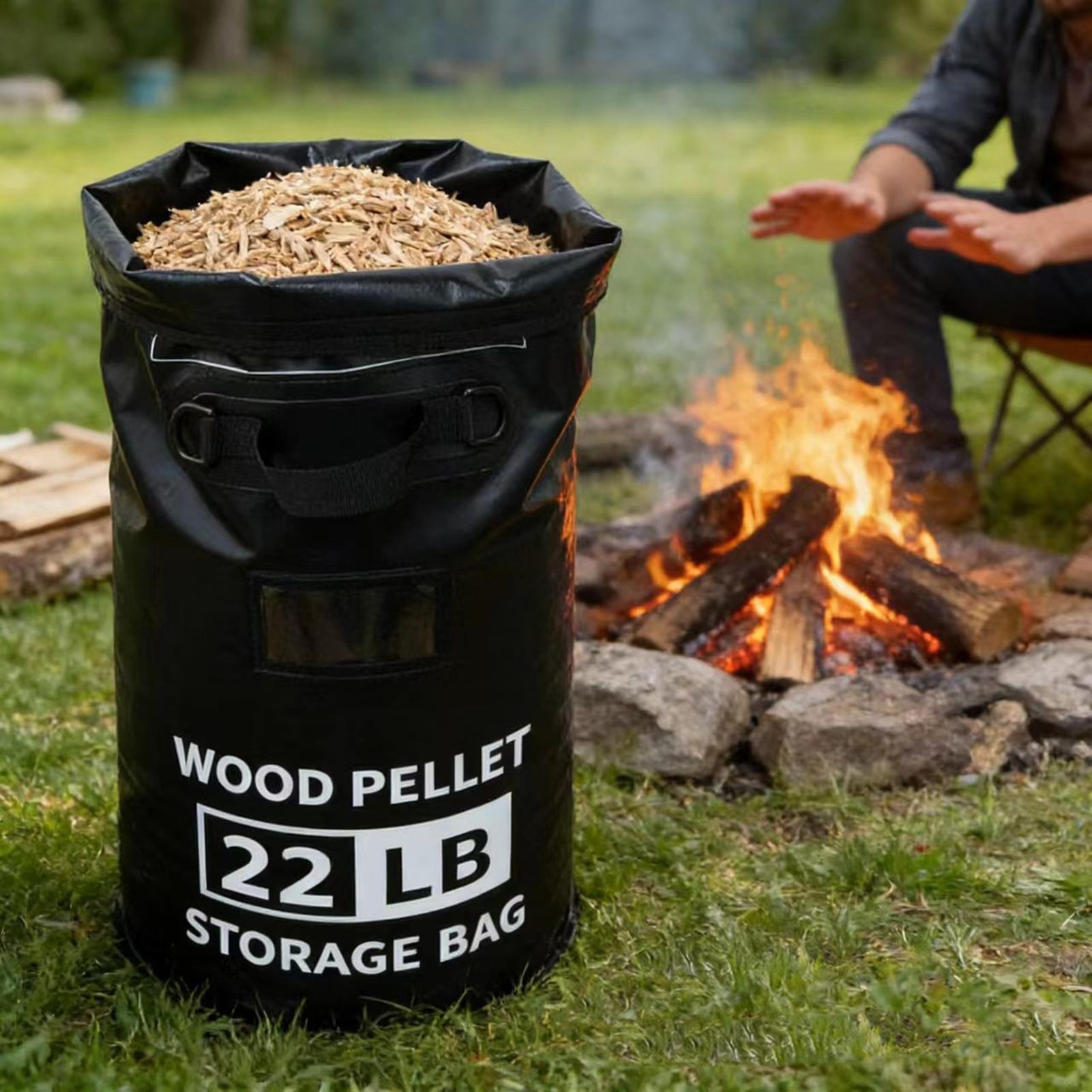 Camp Grill Portable Folding - حاوية حبيبات الخشب سعة 22 رطلاً،