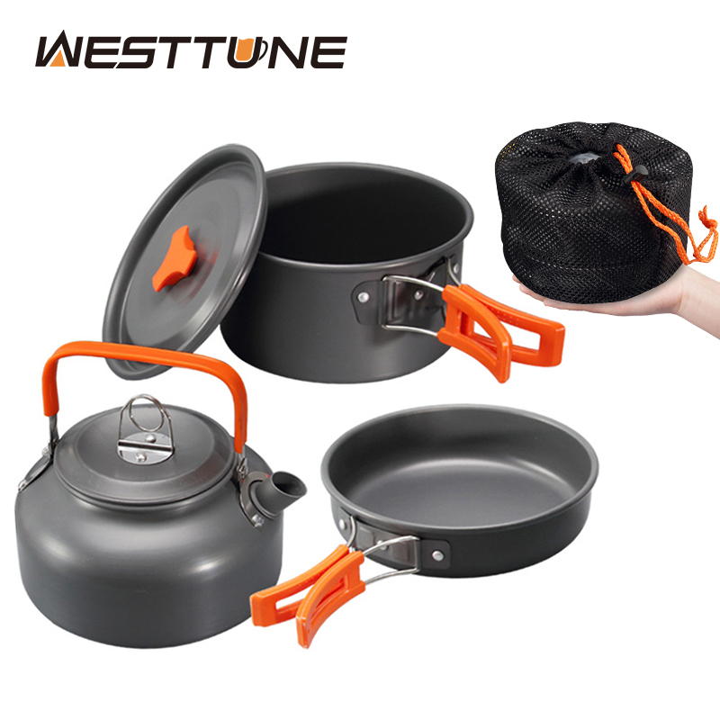 Camping Cooking Tool Set - WESTTUNE التخييم طقم حلل استانلس ستيل