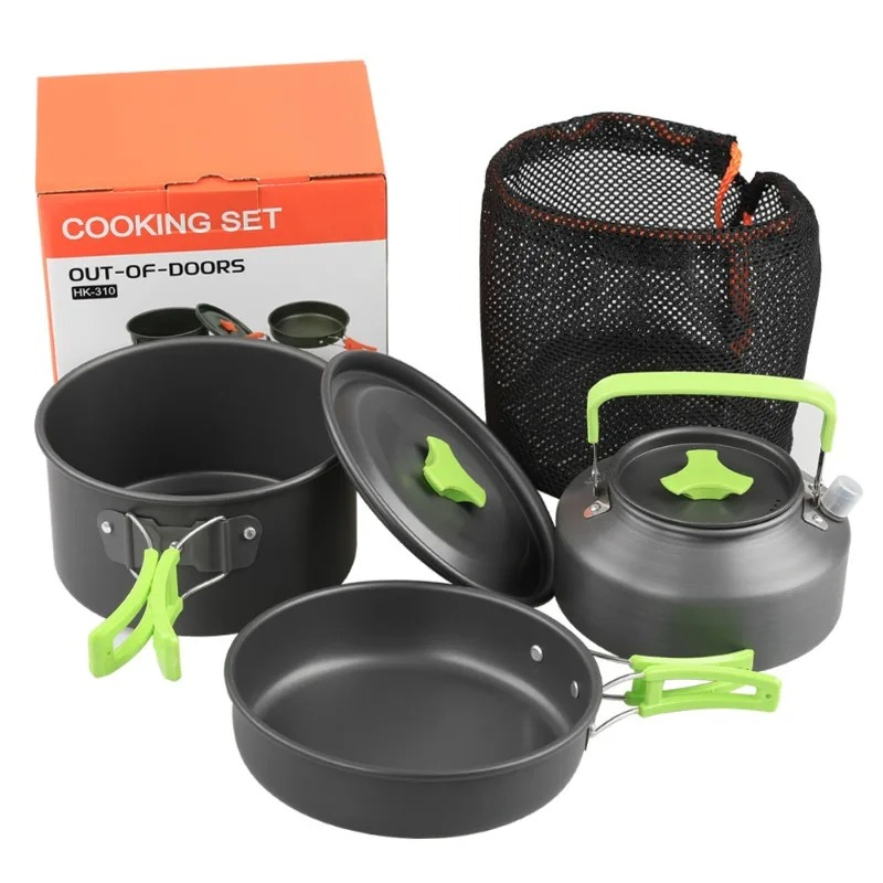 Camping Cooking Pot Stainless Steel - مجموعة أدوات الطهي للتخييم، مجموعة أدوات