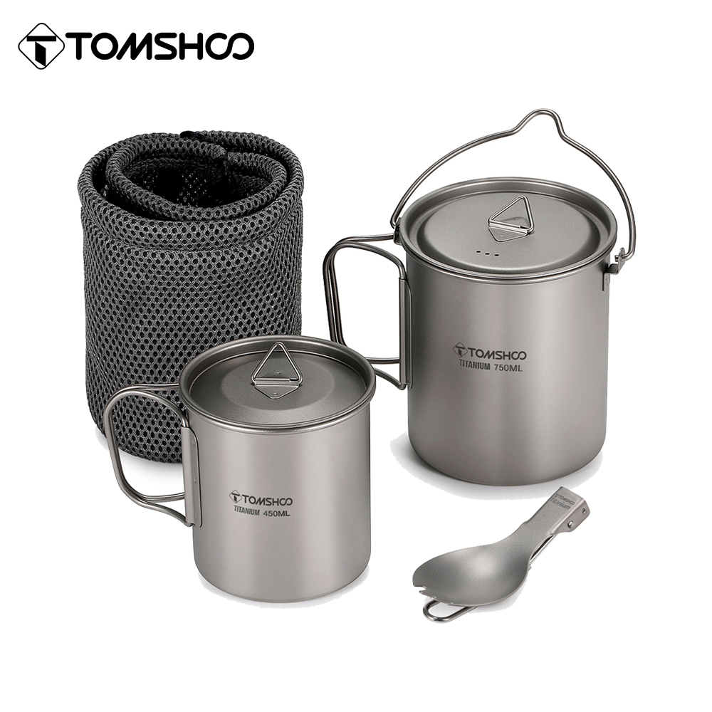 Camping Cooking Mug - Tomshoo 3 قطعة مجموعة تجهيزات المطابخ