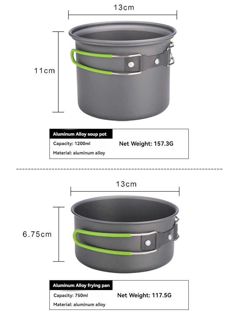 Camping Cooking Mess Kit - طقم أواني طهي للتخييم BRS-T15A خفيف