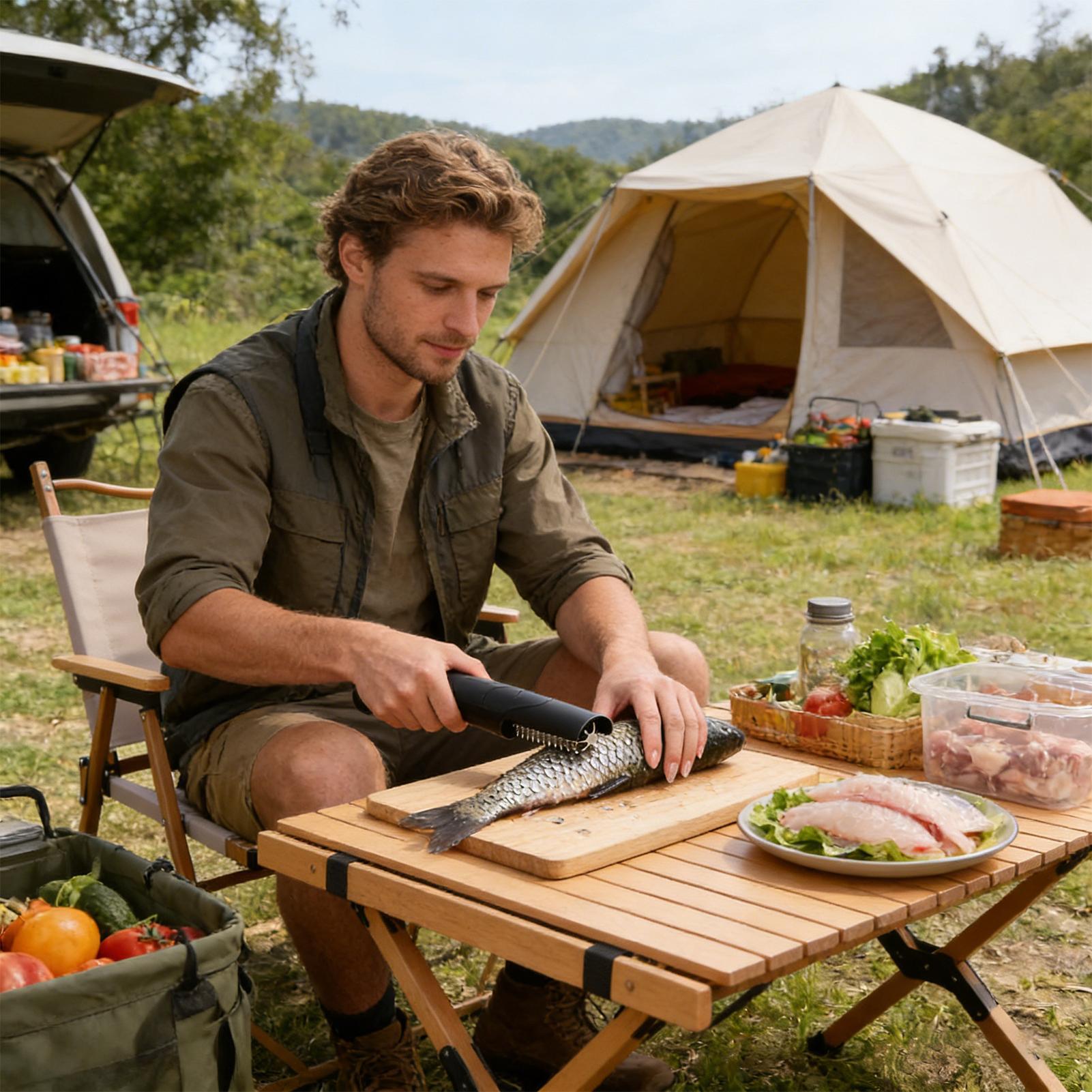 Camping Cooking Meals - مقشرة السمك اللاسلكية المحمولة، أداة تقطيع