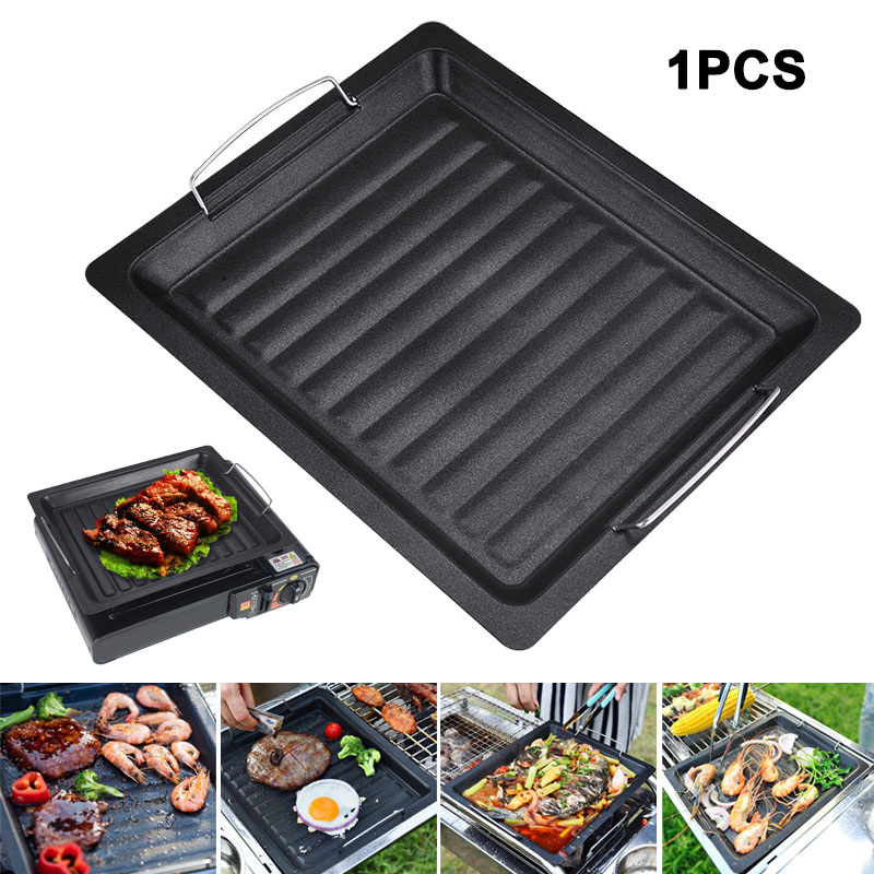 Camping Cooking Set Non Stick - مقلاة شواء مربعة سميكة للاستخدام الخارجي