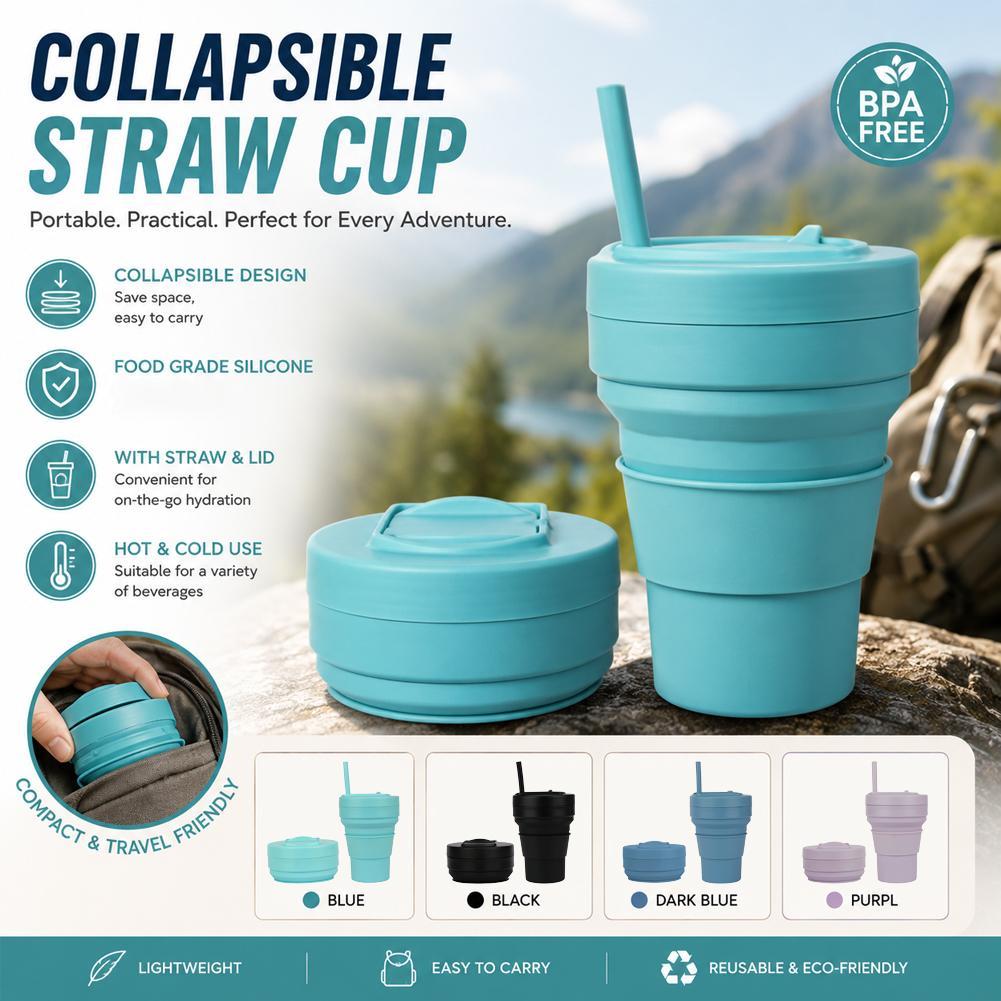 Camping Cooking Mug - كوب قهوة سيليكون قابل للطي مع