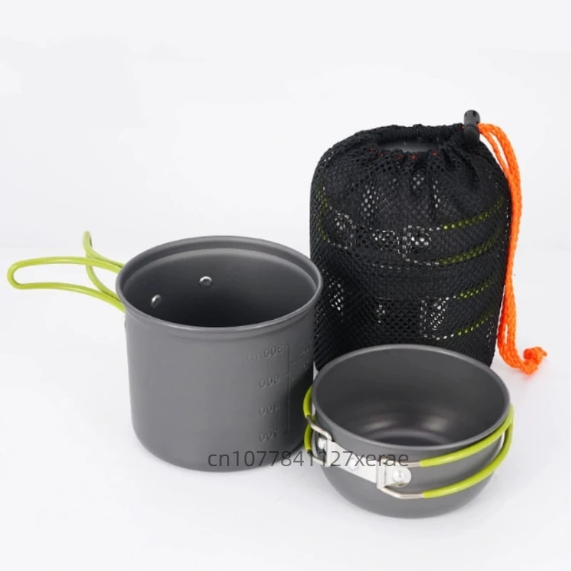 Camping Cooking Mess Kit - في الهواء الطلق المنزلية المحمولة الألومنيوم
