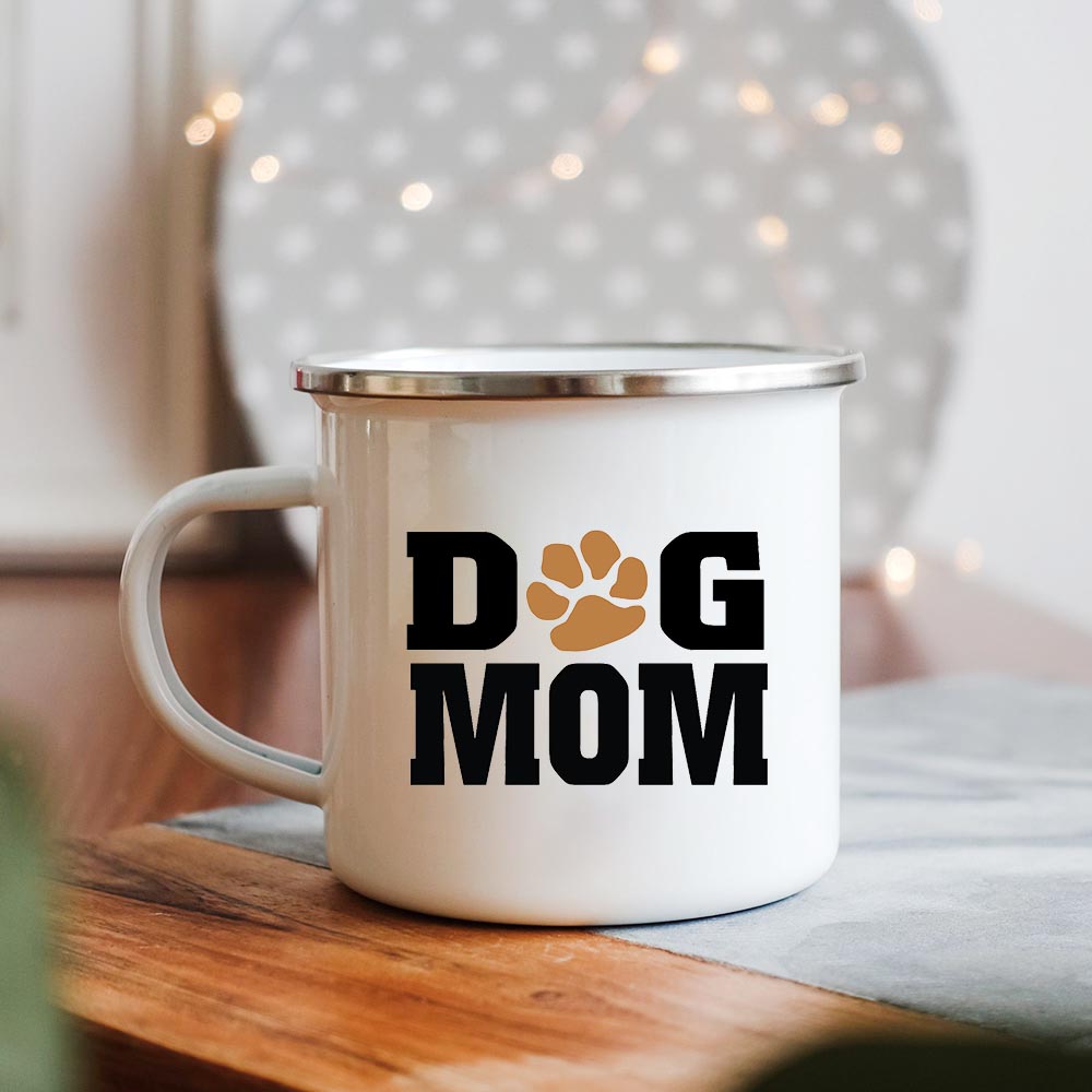 Camping Cooking Mug - الإبداعية المينا القدح مع الكلب أمي