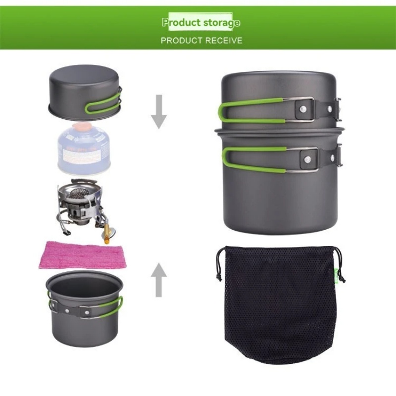 Camping Cooking Mess Kit - طقم أواني طهي للتخييم BRS-T15A خفيف