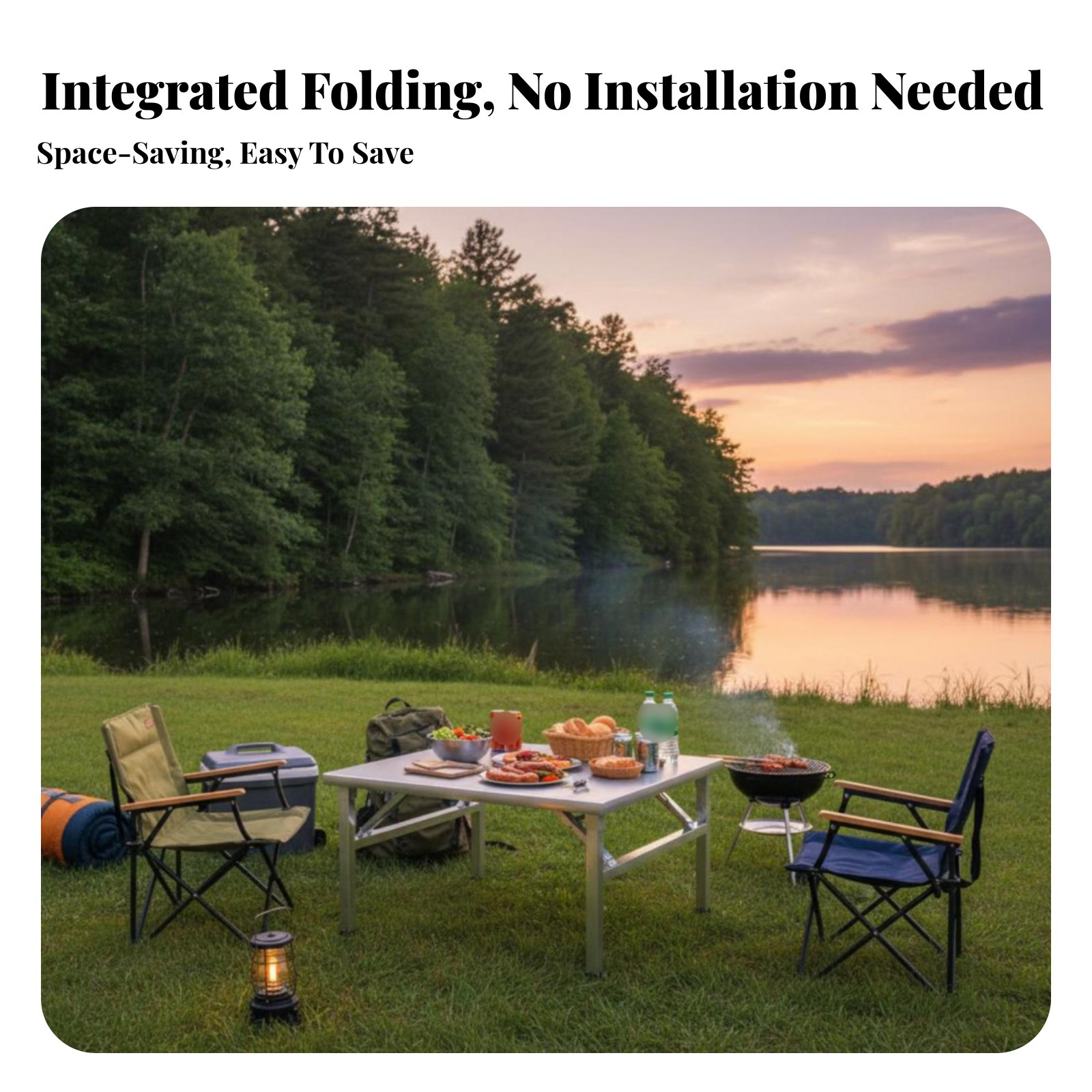 Camp Grill Portable Folding - طاولة شواء قابلة للطي بسطح من