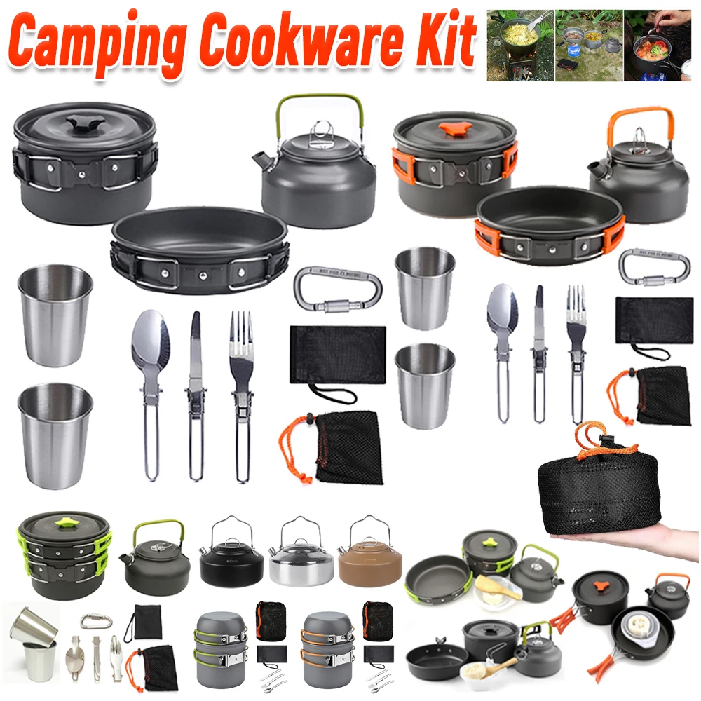 Camping Cooking Lightweight - طقم أدوات طهي للتخييم، غلاية ووعاء