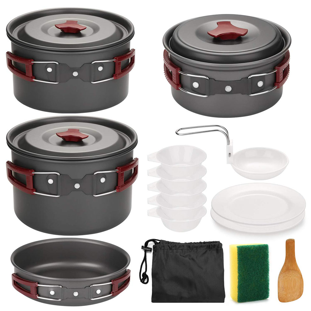 Camping Cooking Set Non Stick - طقم أدوات طهي للتخييم في الهواء