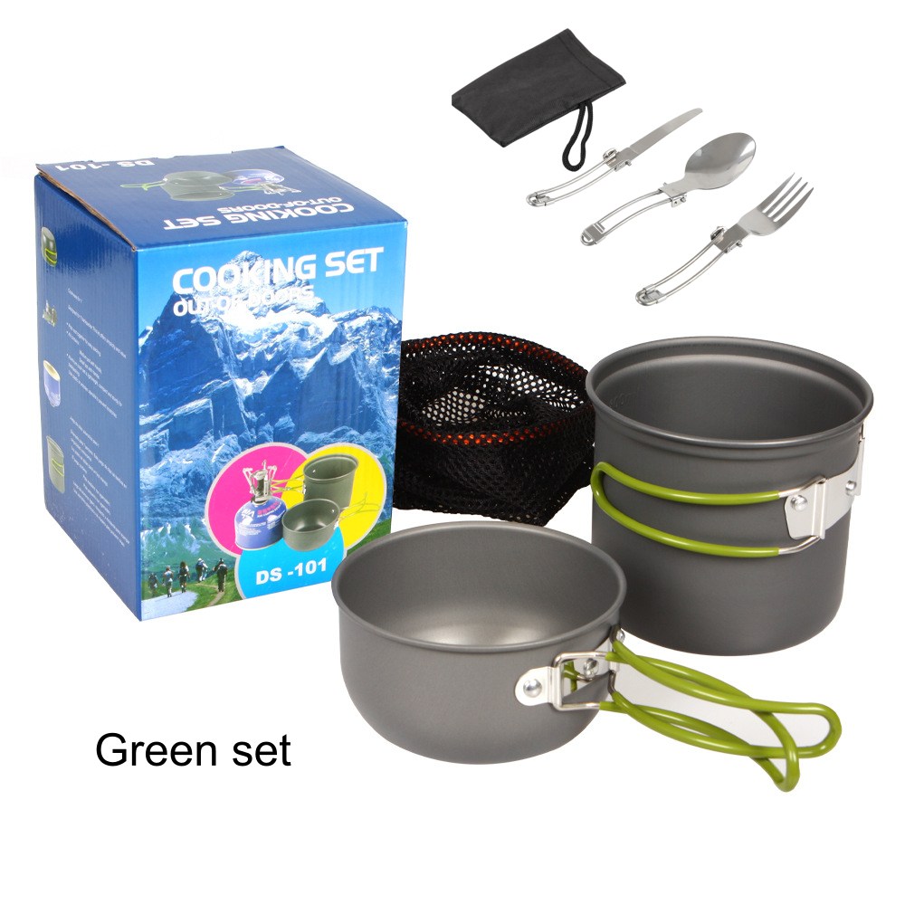 Camping Cooking Mess Kit - مجموعة أدوات الطهي للتخييم، أواني ومقالي