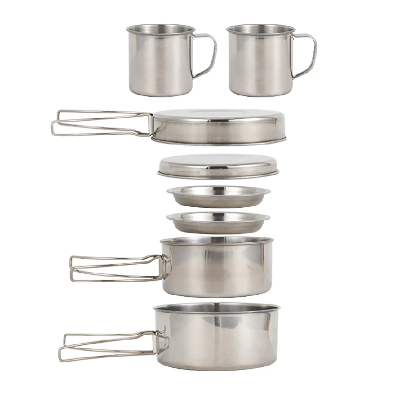 طقم أواني طهي للتخييم مكون من  - مراجعة Camping Cooking Mess Kit وسعره