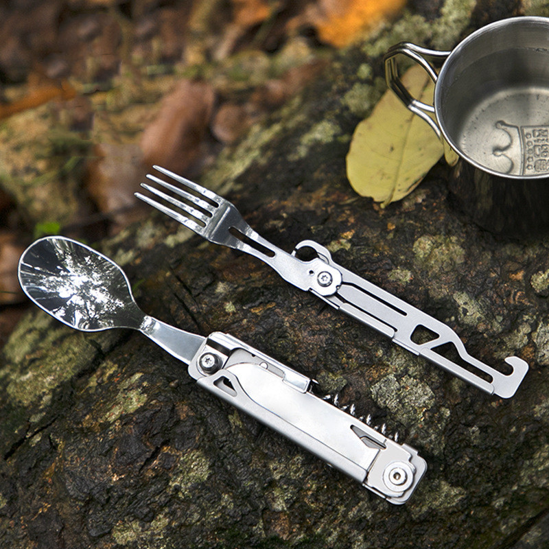 طقم شوكة وملعقة متعدد الوظائف  - مراجعة Quechua Camping Cooking Set وسعره
