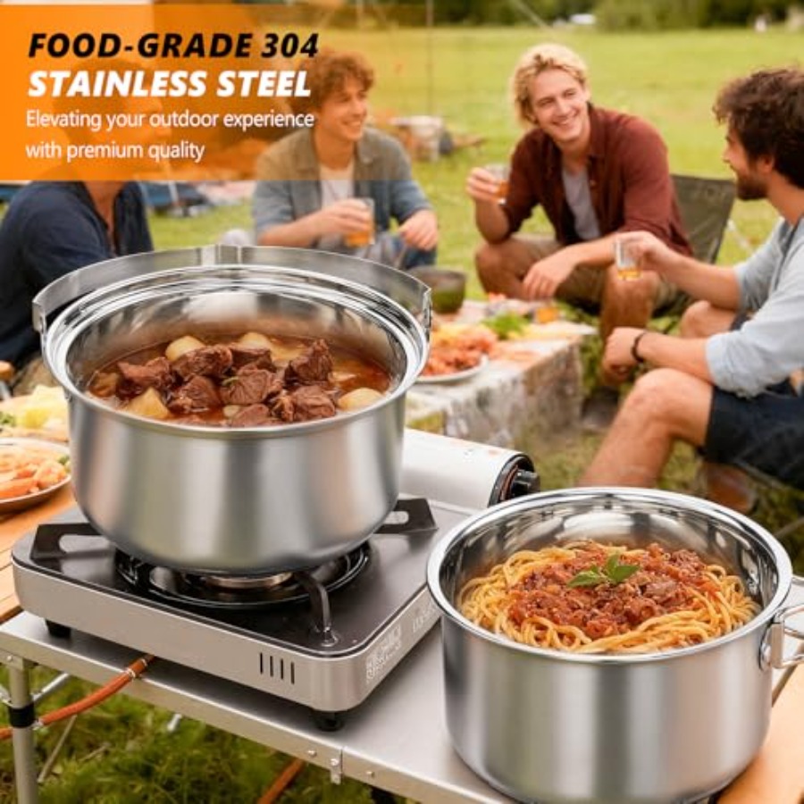 مجموعة أدوات الطهي للتخييم، طق - مراجعة Camping Cooking Mess Kit وسعره