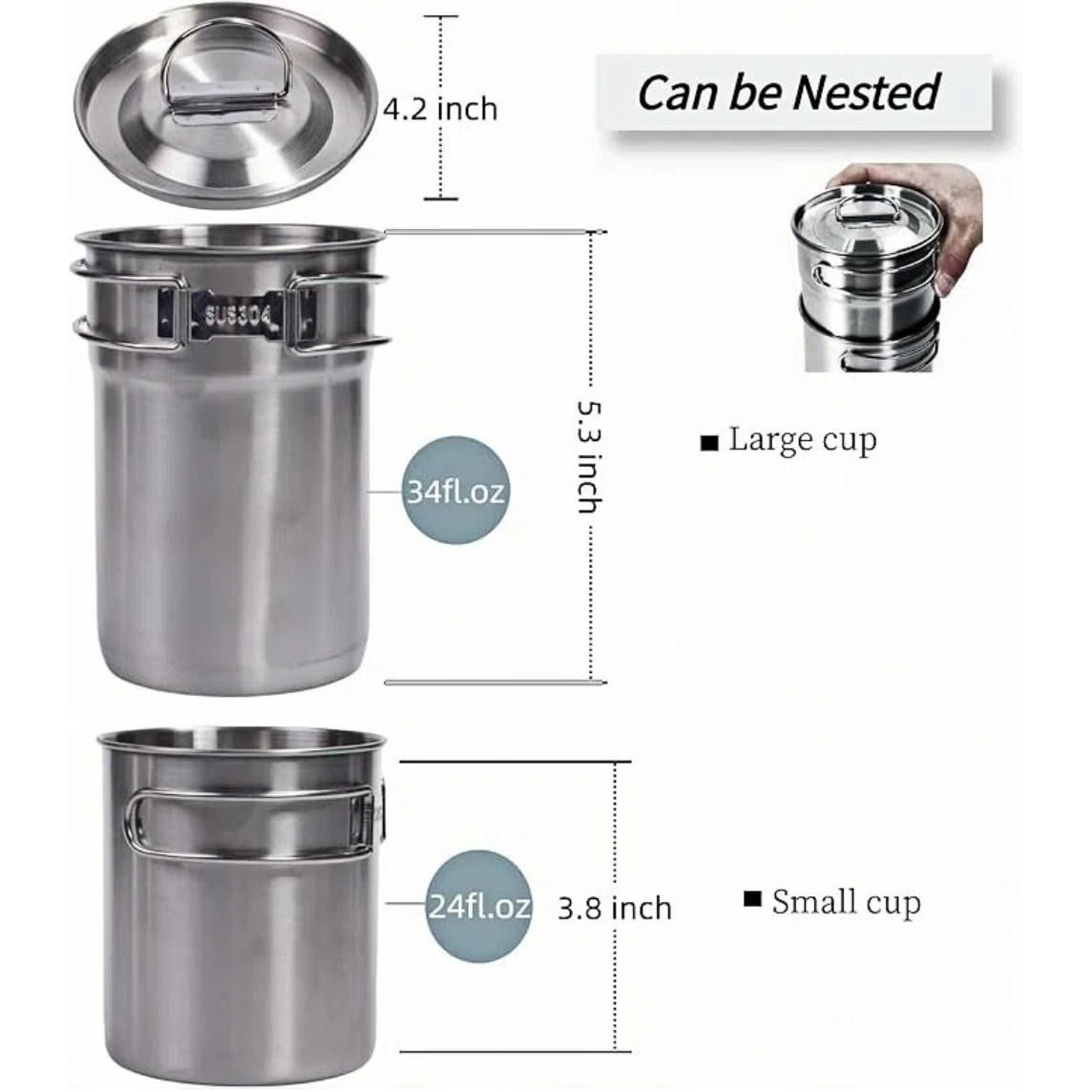 أكواب قابلة للطي للتخييم، أوان - مراجعة Camping Cooking Tool Set وسعره