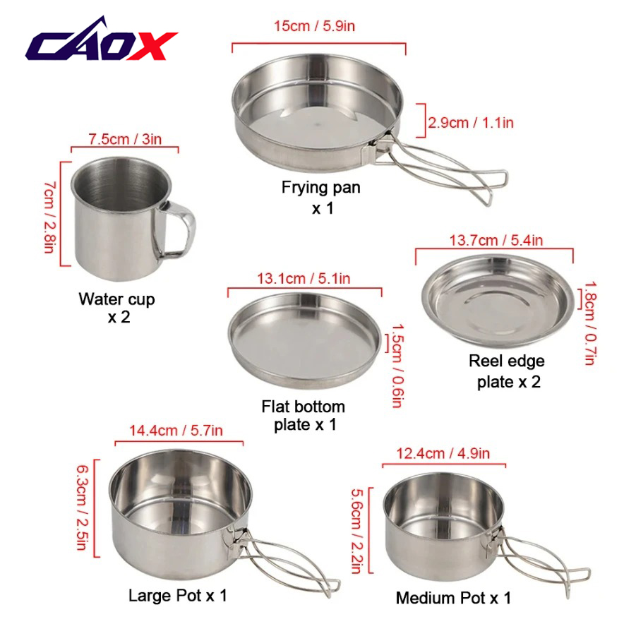 طقم أواني طهي للتخييم من CAOX  - مراجعة Camping Cooking Mess Kit وسعره