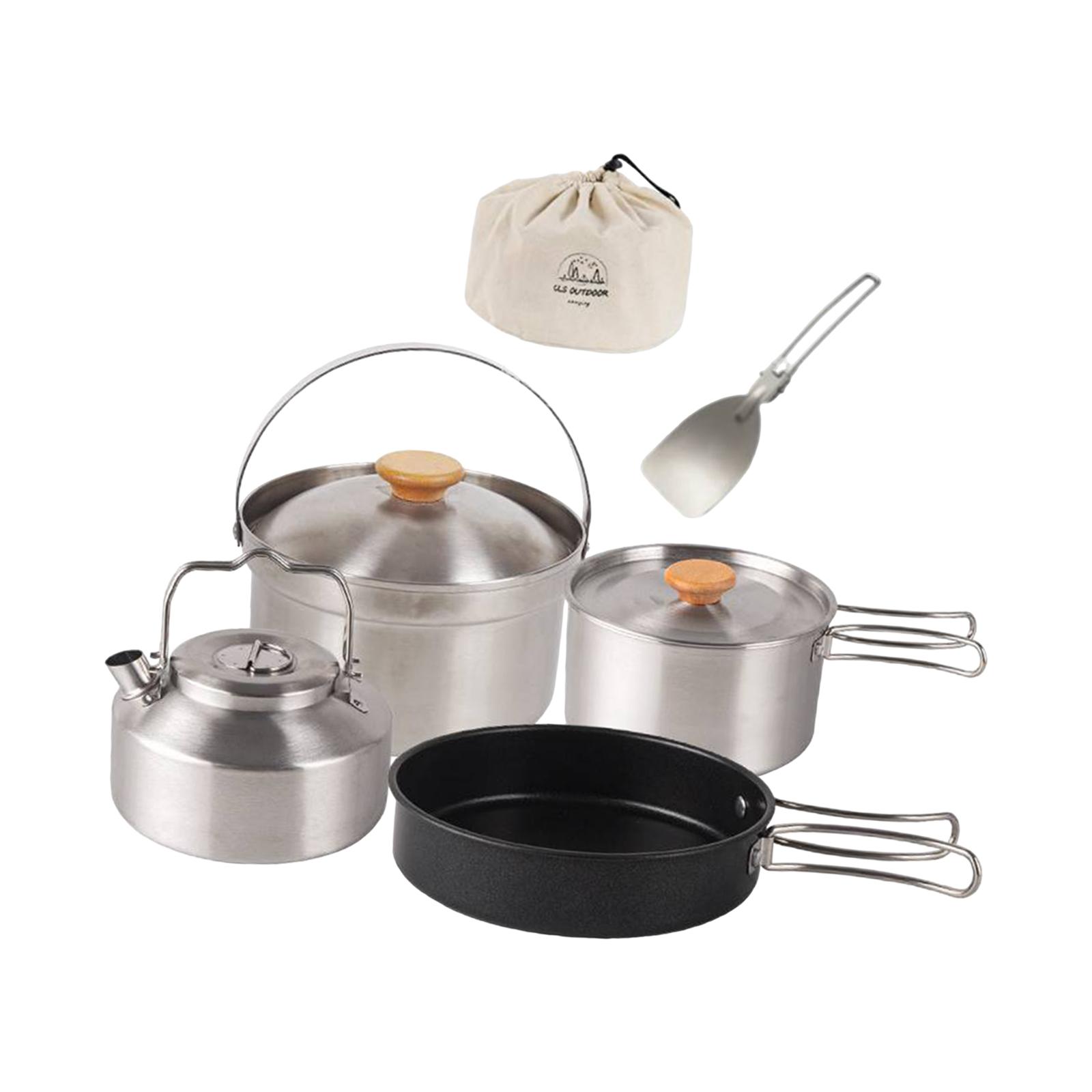 أدوات طهي للتخييم، مقلاة محمول - مراجعة Camping Cooking Set Non Stick وسعره