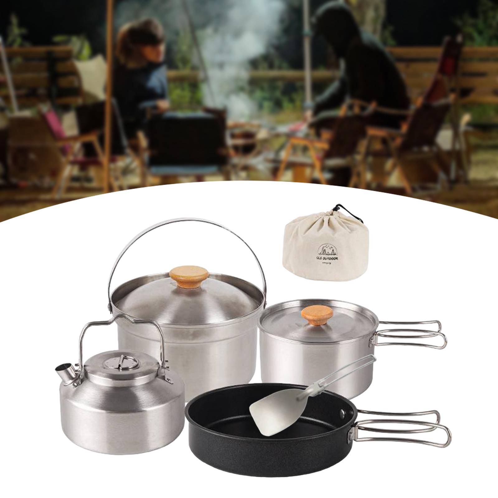 أدوات طهي للتخييم، مقلاة محمول - مراجعة Camping Cooking Set Non Stick وسعره