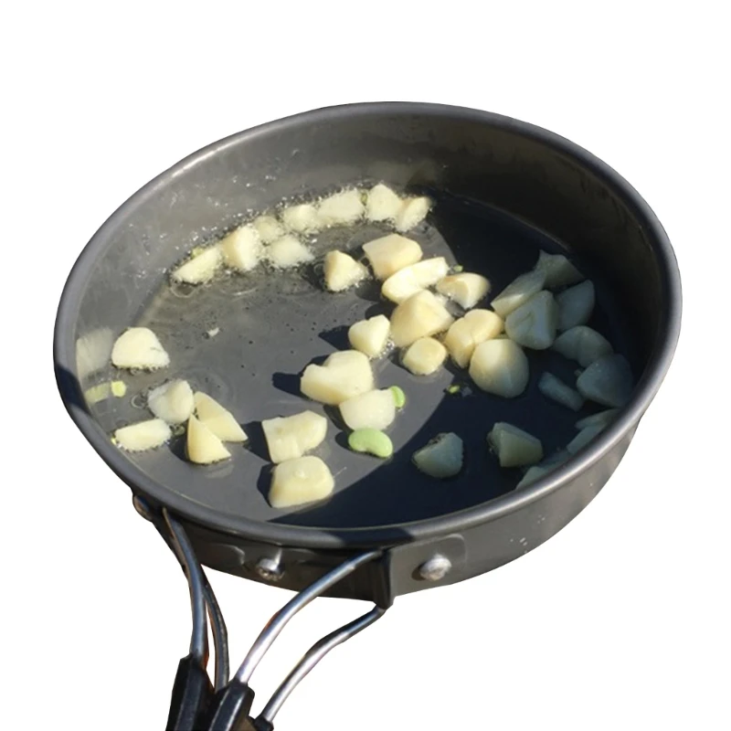 مقلاة قلي محمولة مع حقيبة تخزي - مراجعة Camping Cooking Set Non Stick وسعره