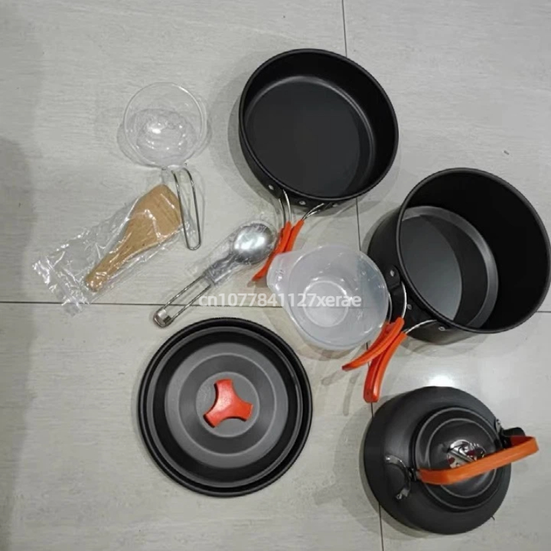 متعددة الأشخاص التخييم طقم أوا - مراجعة Camping Cooking Set Non Stick وسعره