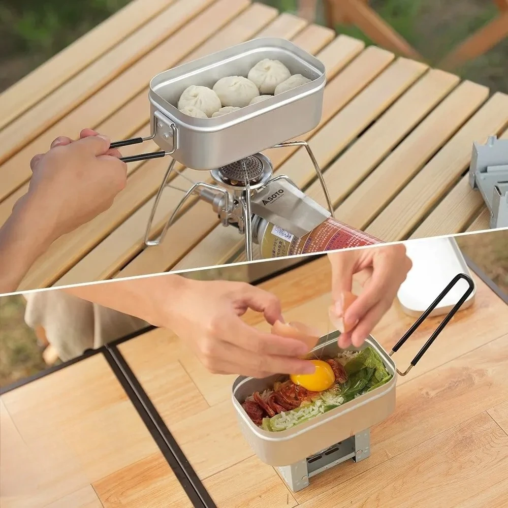 800/1400 مللي صناديق الغداء ال - مراجعة Camping Cooking Meals وسعره
