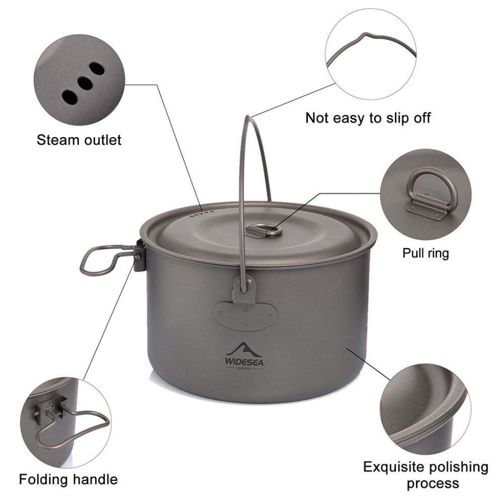 أدوات طاولة تخييم واسعة من الت - مراجعة Camping Cooking Pot Stainless Steel وسعره