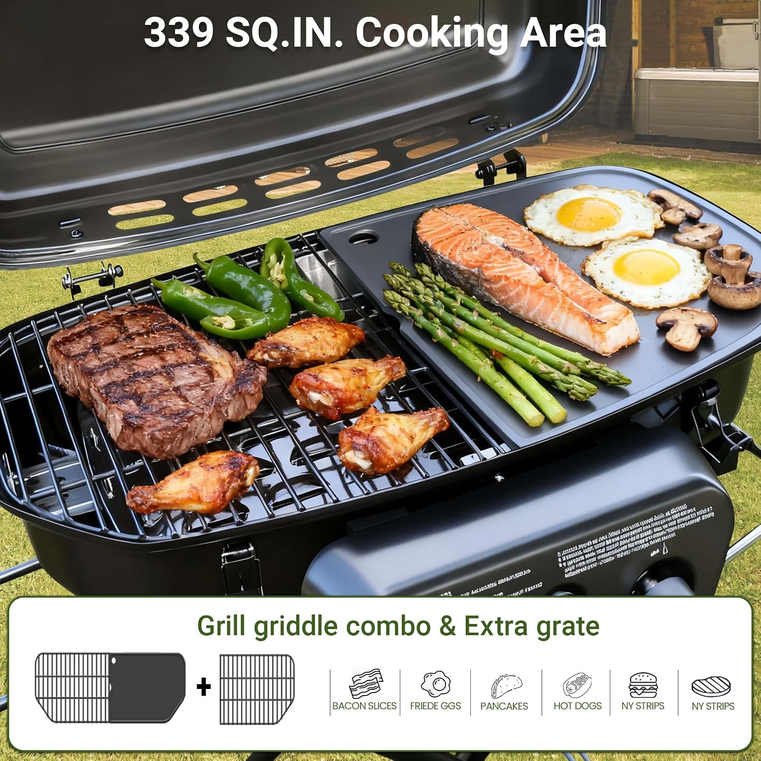 شواية غاز محمولة من براند-مان، - مراجعة Camp Grill Portable Folding وسعره
