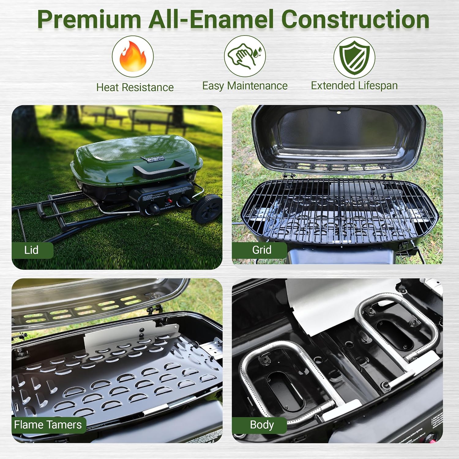 شواية غاز محمولة من براند-مان، - مراجعة Camp Grill Portable Folding وسعره