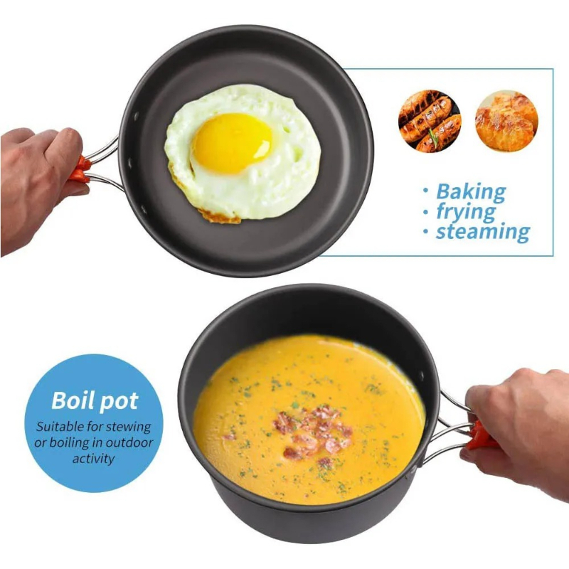 مجموعة أدوات الطهي للتخييم، مج - مراجعة Camping Cooking Pot Stainless Steel وسعره
