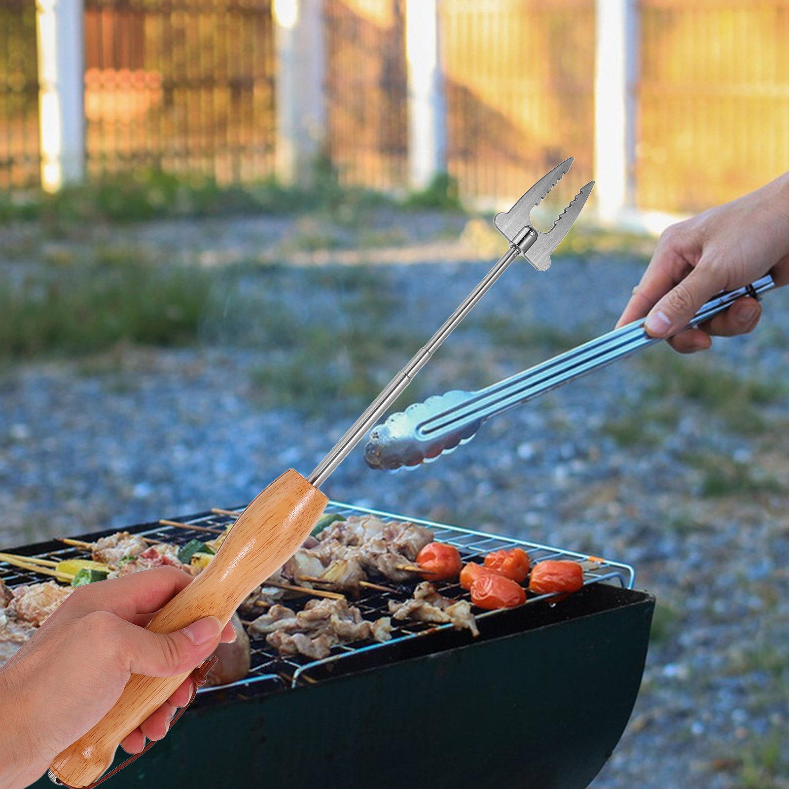 أسياخ شواء قابلة للتمديد من ال - مراجعة Camping Cooking Bbq وسعره
