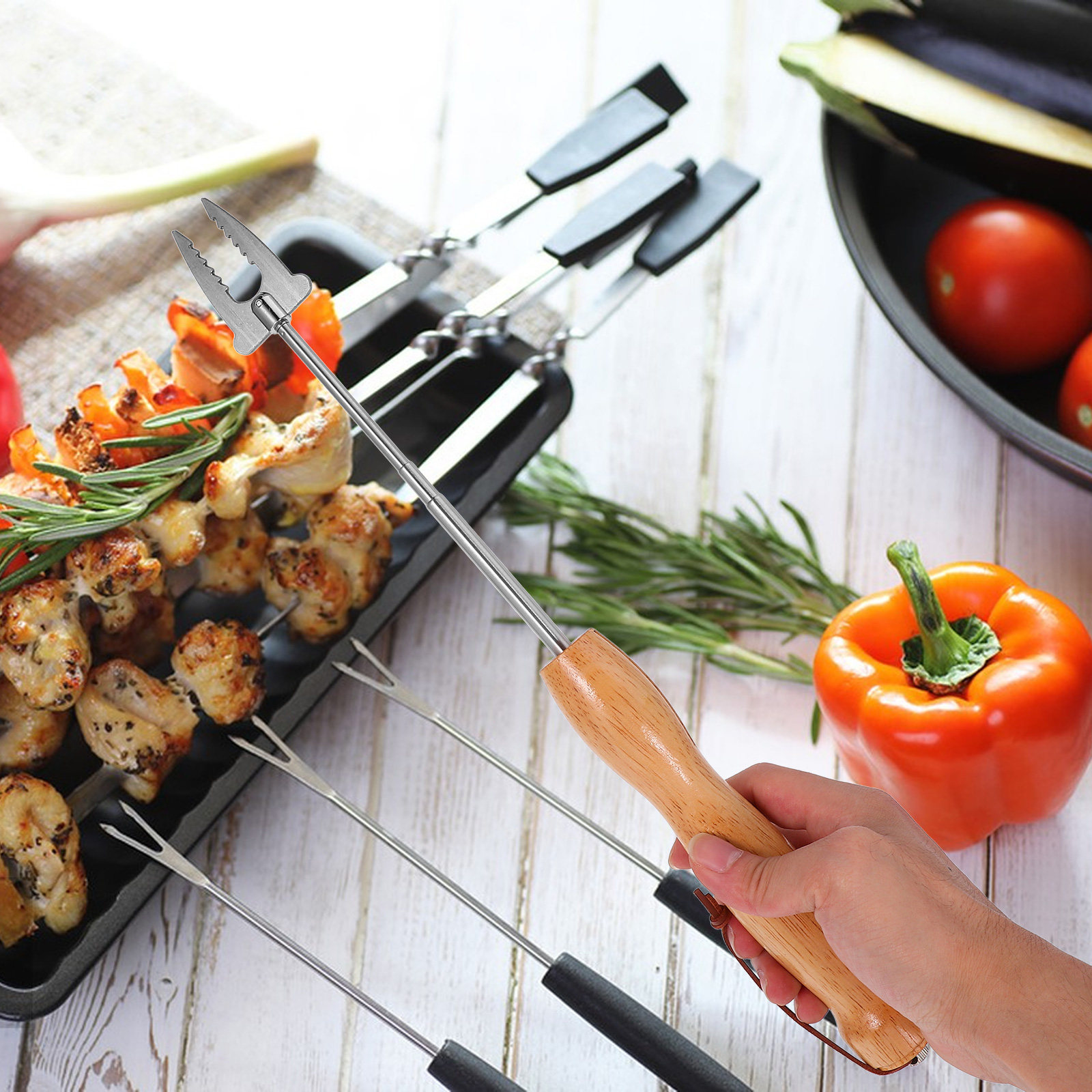 أسياخ شواء قابلة للتمديد من ال - مراجعة Camping Cooking Bbq وسعره