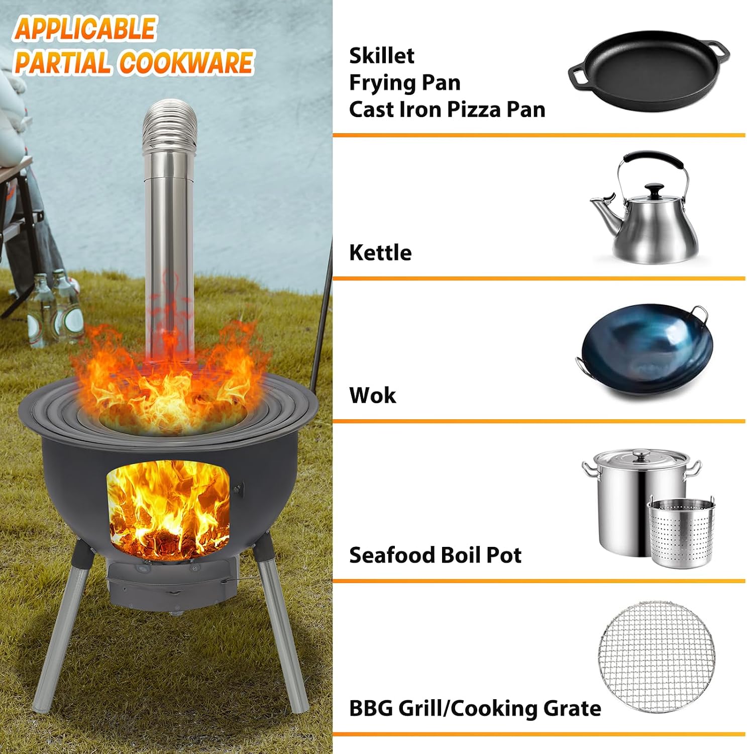 موقد محمول يعمل بالخشب للتخييم - مراجعة Camping Cooking Stove وسعره
