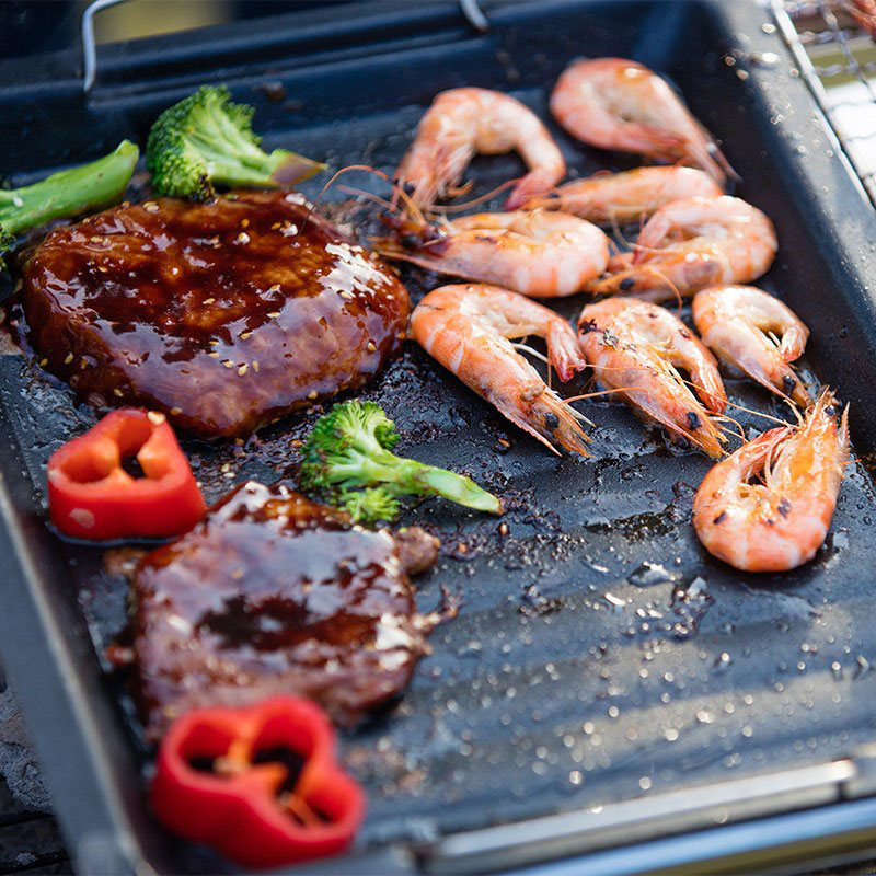 مقلاة شواء مربعة سميكة للاستخد - مراجعة Camping Cooking Set Non Stick وسعره