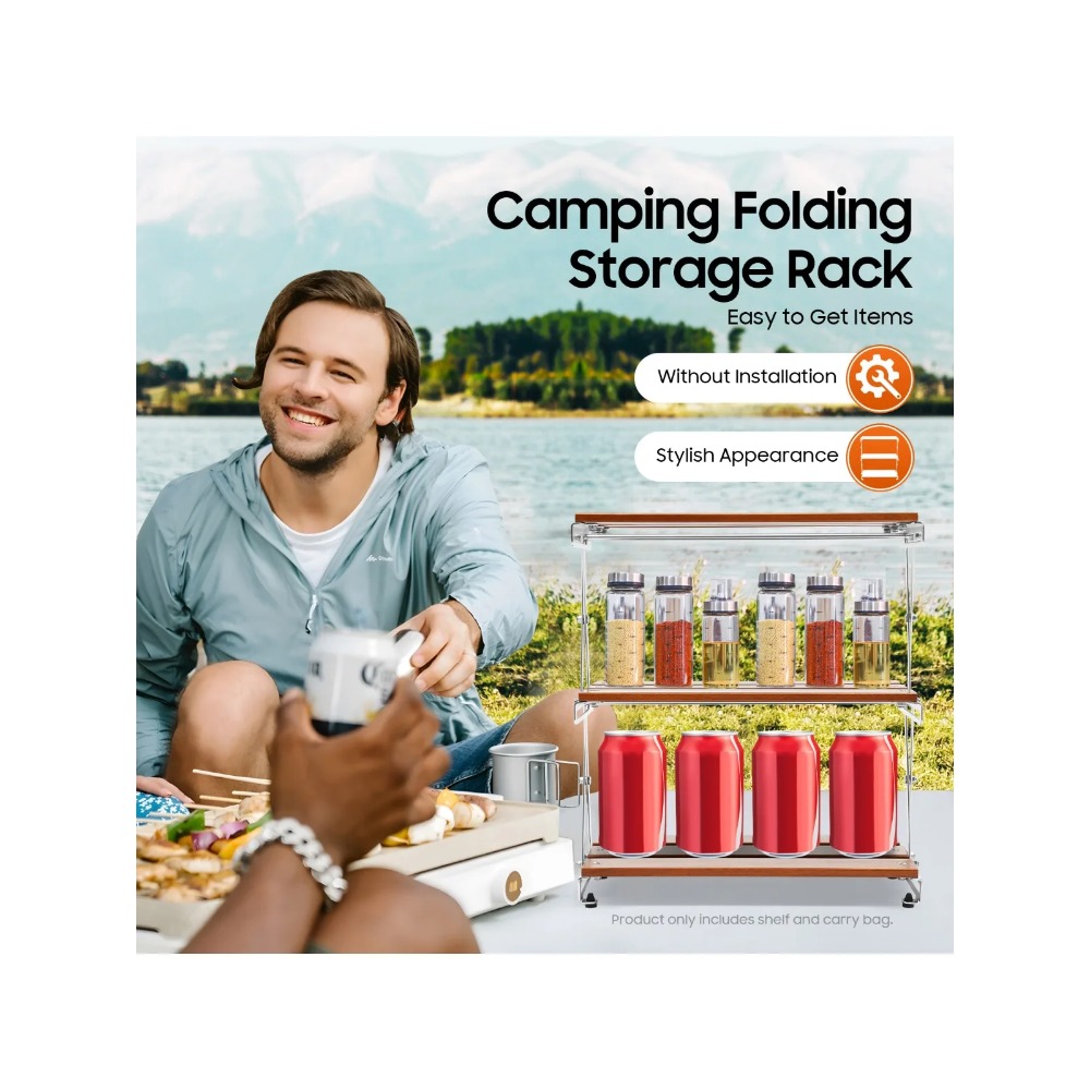 رف تخزين قابل للطي للتخييم بثل - مراجعة Camp Grill Portable Folding وسعره