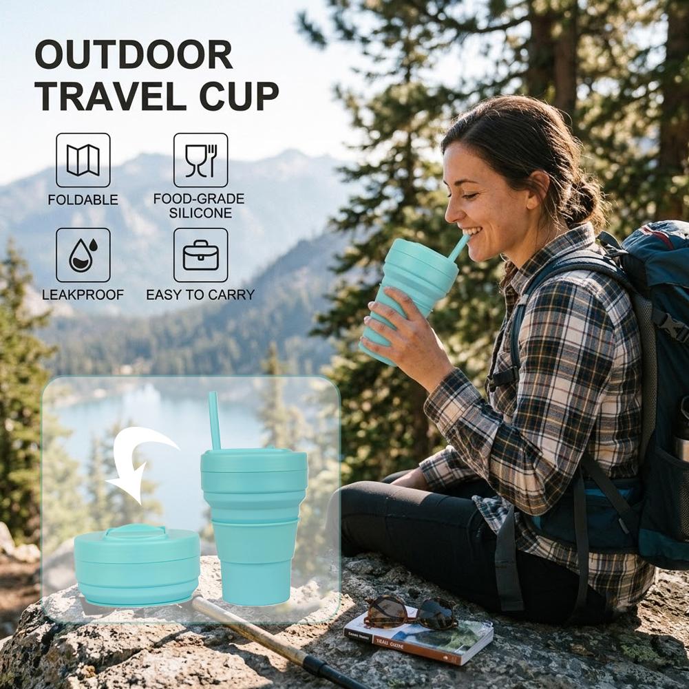 كوب قهوة سيليكون قابل للطي مع  - مراجعة Camping Cooking Mug وسعره