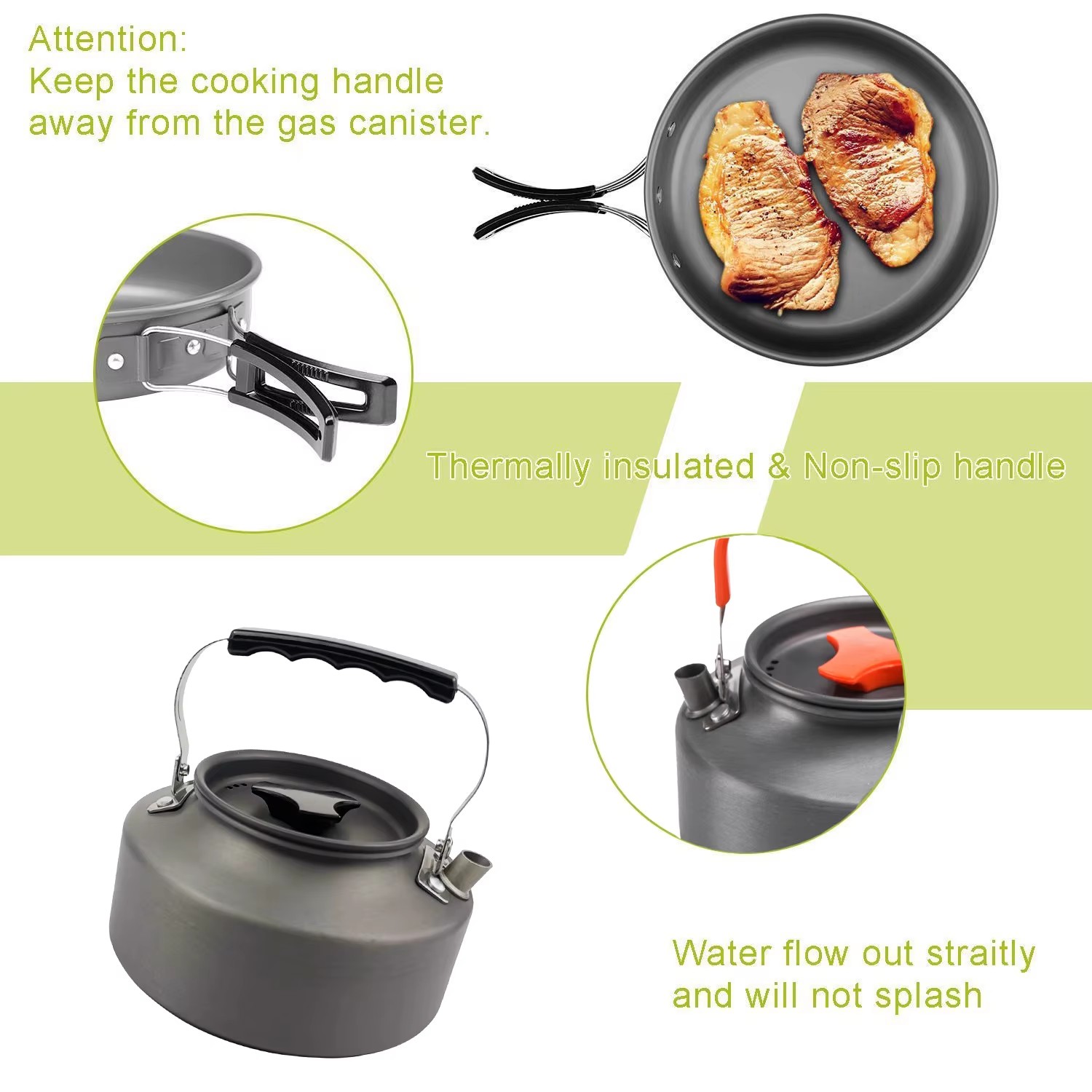 طقم طهي للتخييم، أدوات طهي للر - مراجعة Camping Cooking Set Non Stick وسعره