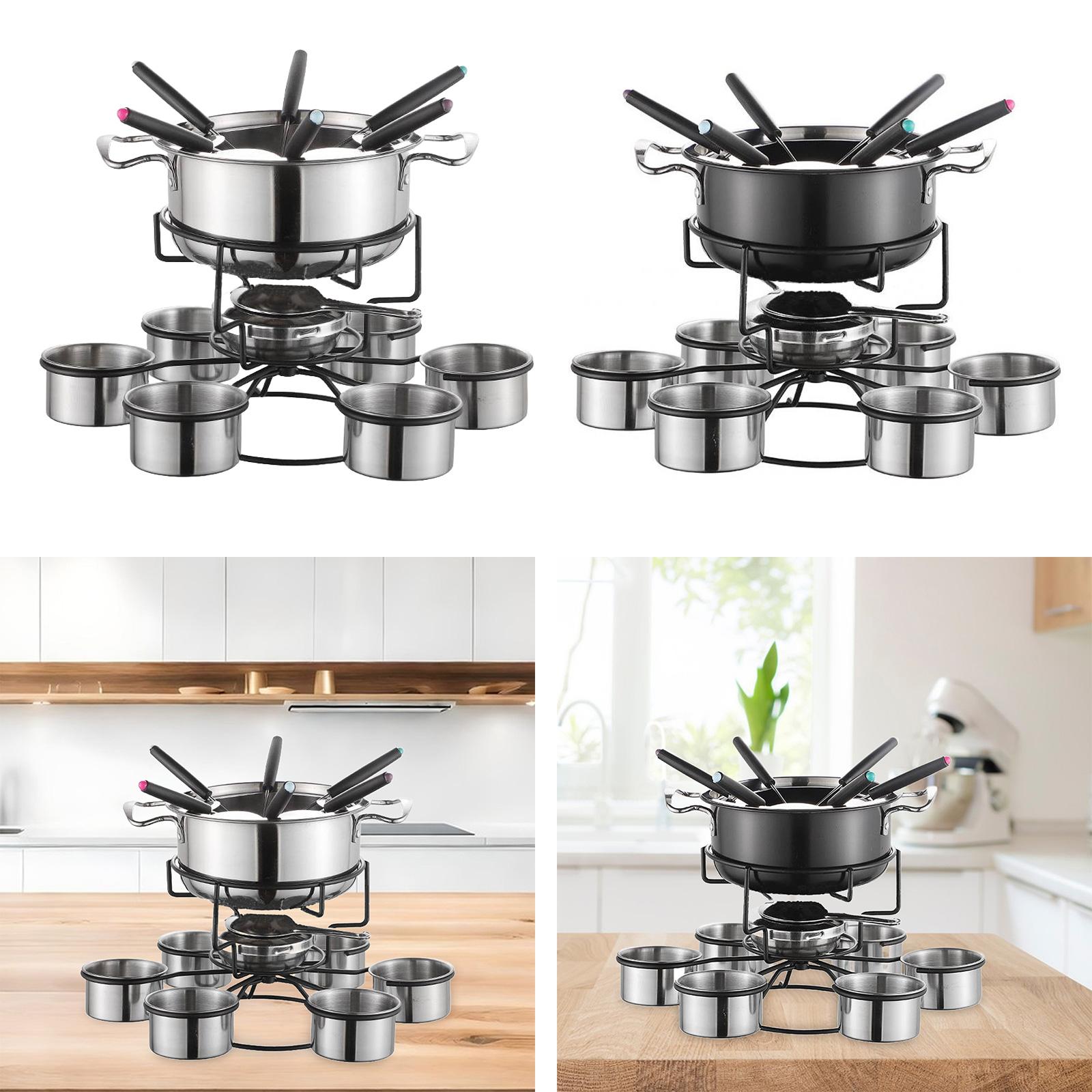 طقم وعاء الفوندو مع موقد طهي م - مراجعة Camping Cooking Pot Stainless Steel وسعره