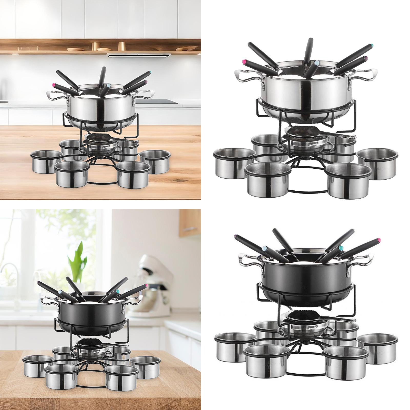 طقم وعاء الفوندو مع موقد طهي م - مراجعة Camping Cooking Pot Stainless Steel وسعره