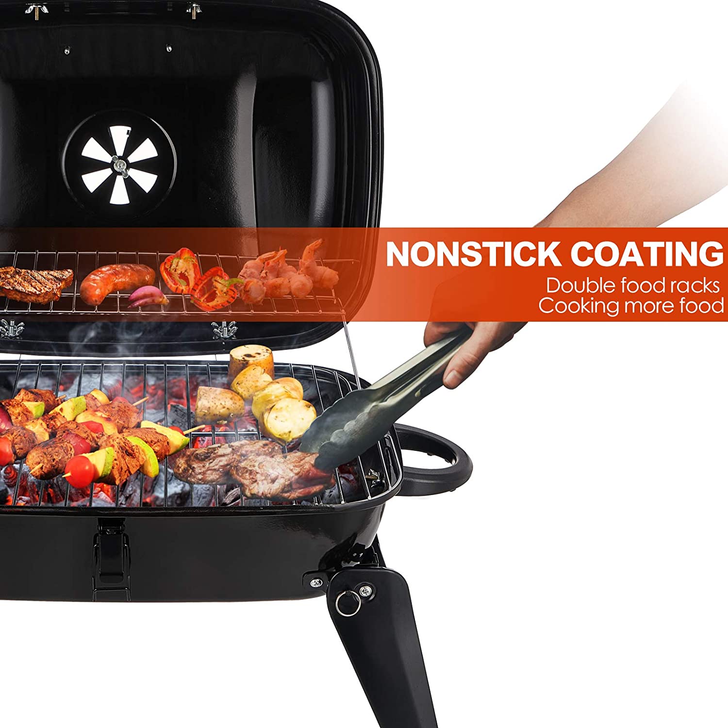 شواية فحم سوداء مقاس 18 بوصة ل - مراجعة Camp Grill Portable Folding وسعره