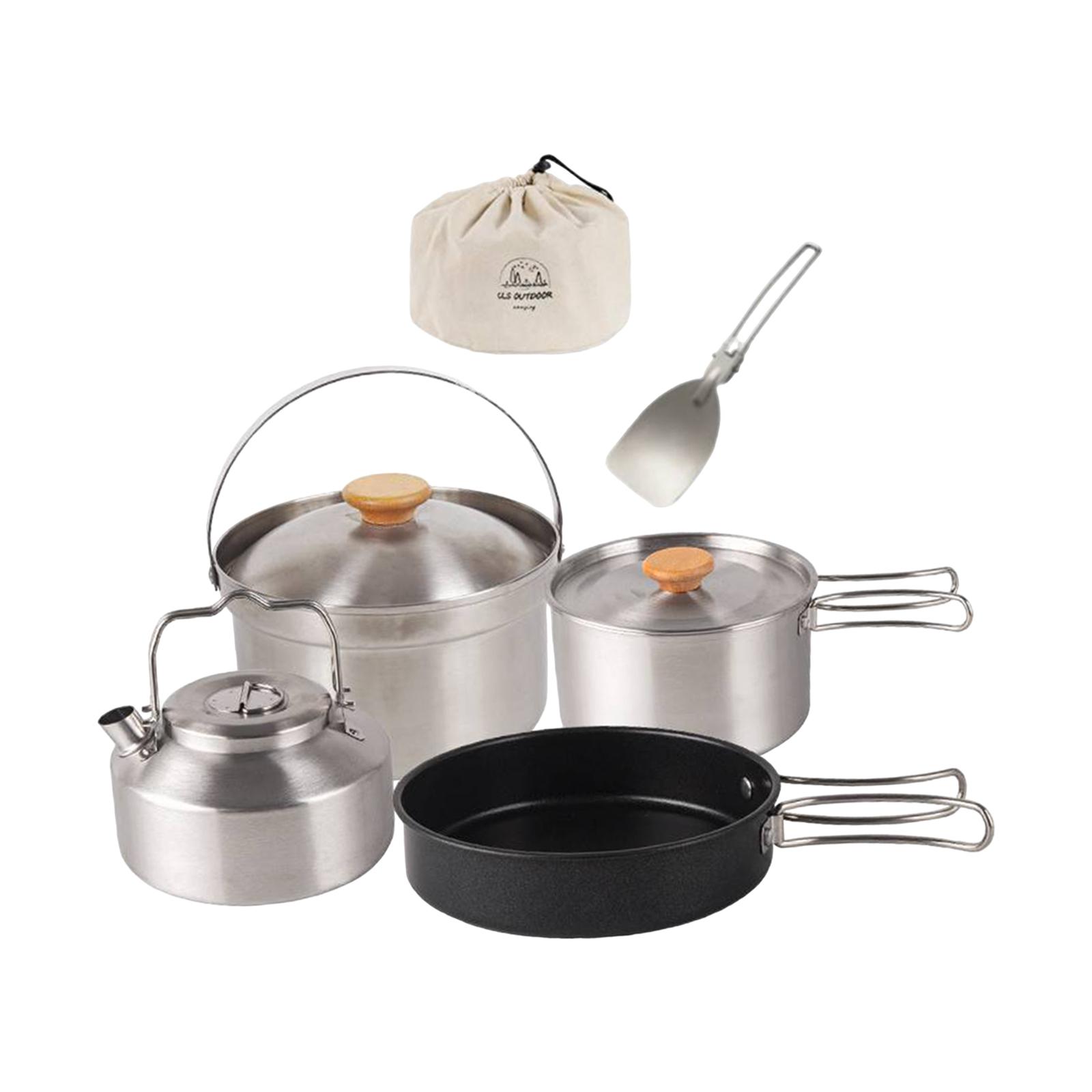 أدوات طهي للتخييم، طقم طهي غير - مراجعة Camping Cooking Set Non Stick وسعره
