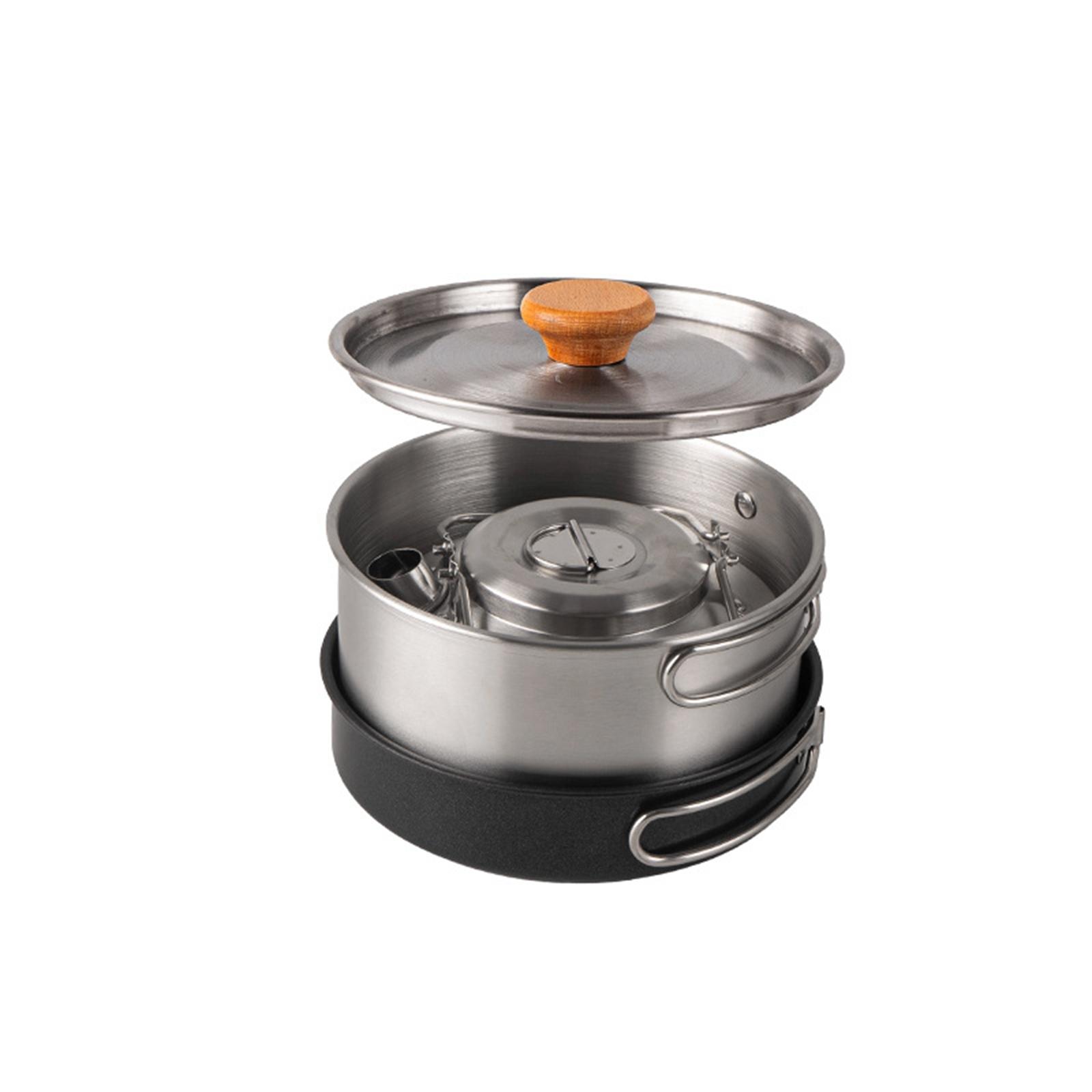 أدوات طهي للتخييم، طقم طهي غير - مراجعة Camping Cooking Set Non Stick وسعره