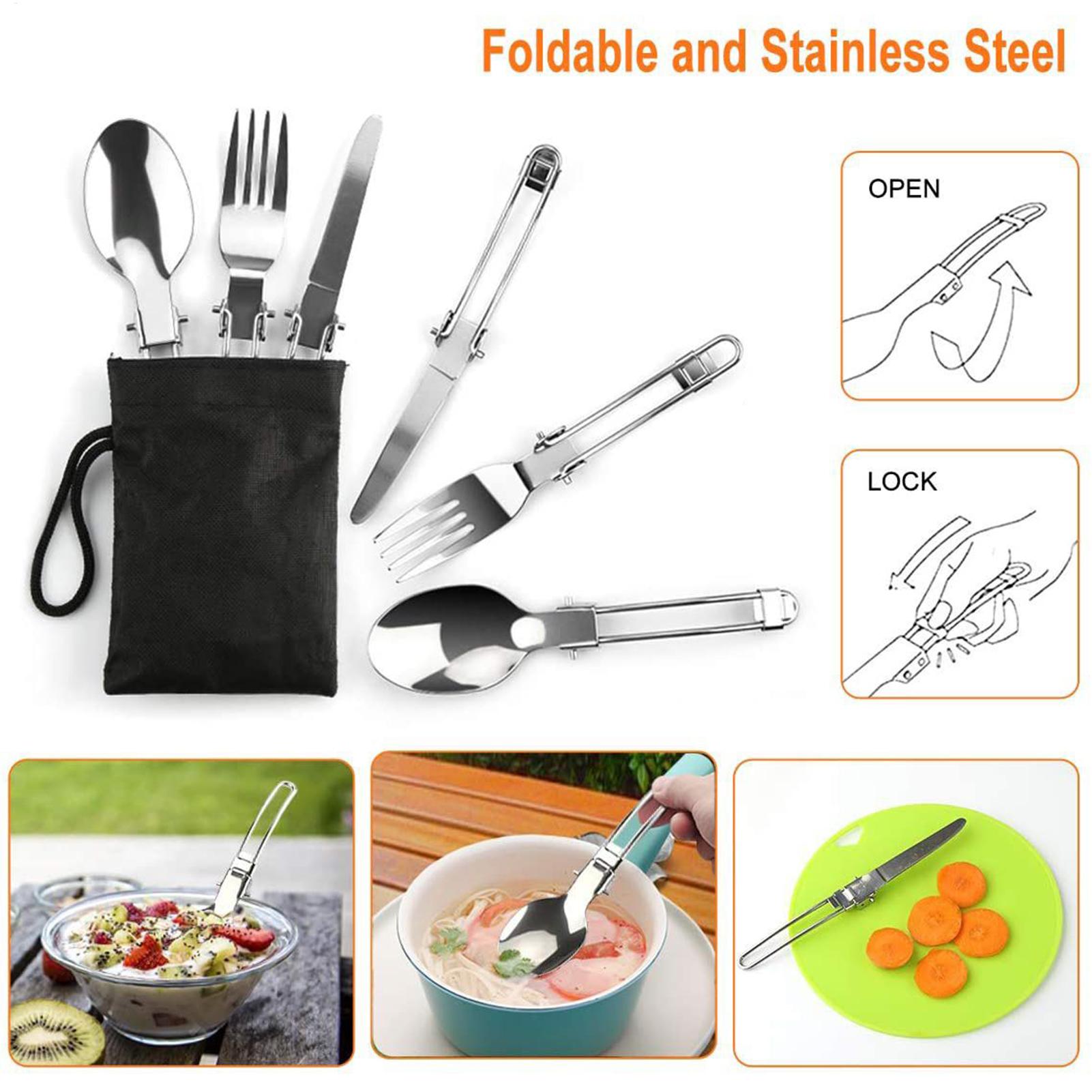 الظهر مجموعة الطبخ المقالي الت - مراجعة Camping Cooking Set Non Stick وسعره