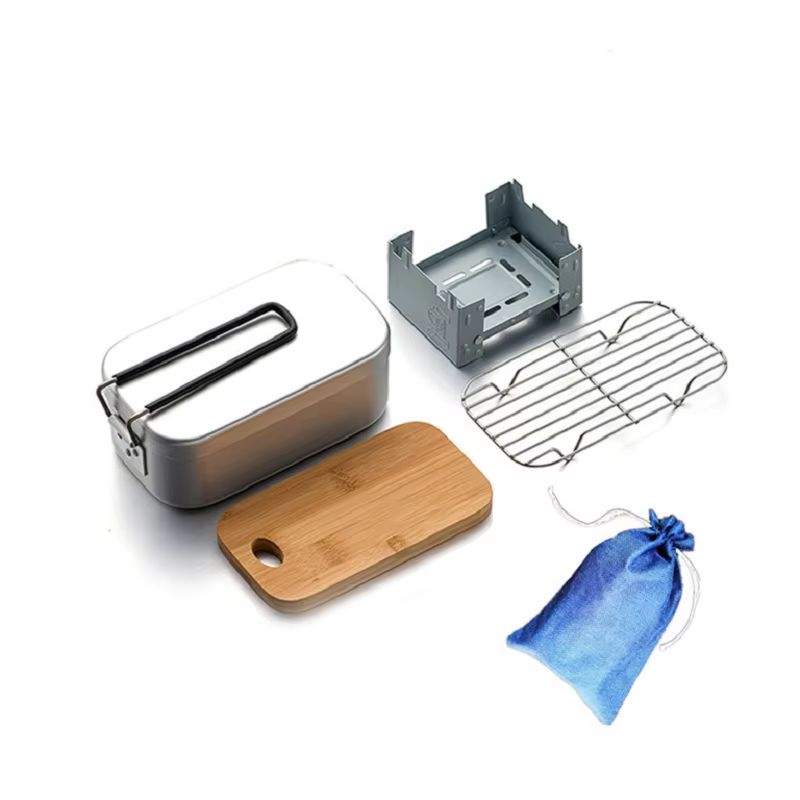 مجموعة فوضى الألومنيوم الخارجي - مراجعة Camping Cooking Mess Kit وسعره