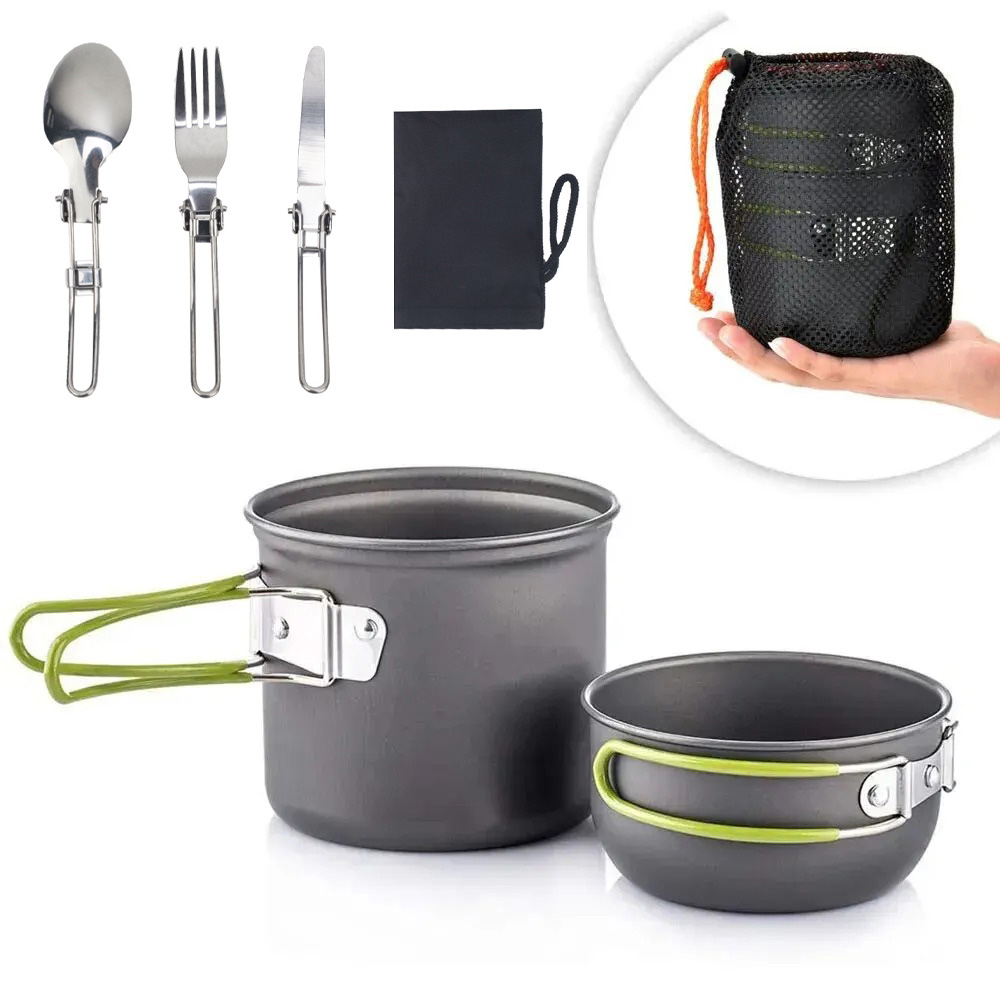مجموعة أدوات الطهي للتخييم خفي - مراجعة Camping Cooking Mess Kit وسعره