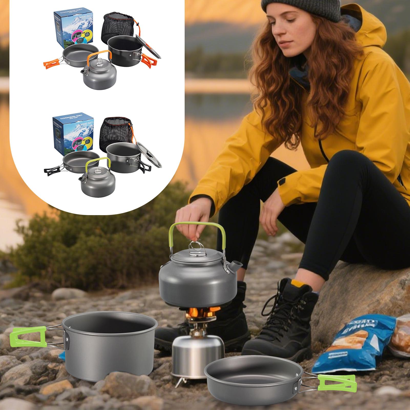 تجهيزات المطابخ التخييم كوك وع - مراجعة Camping Cooking Set Non Stick وسعره