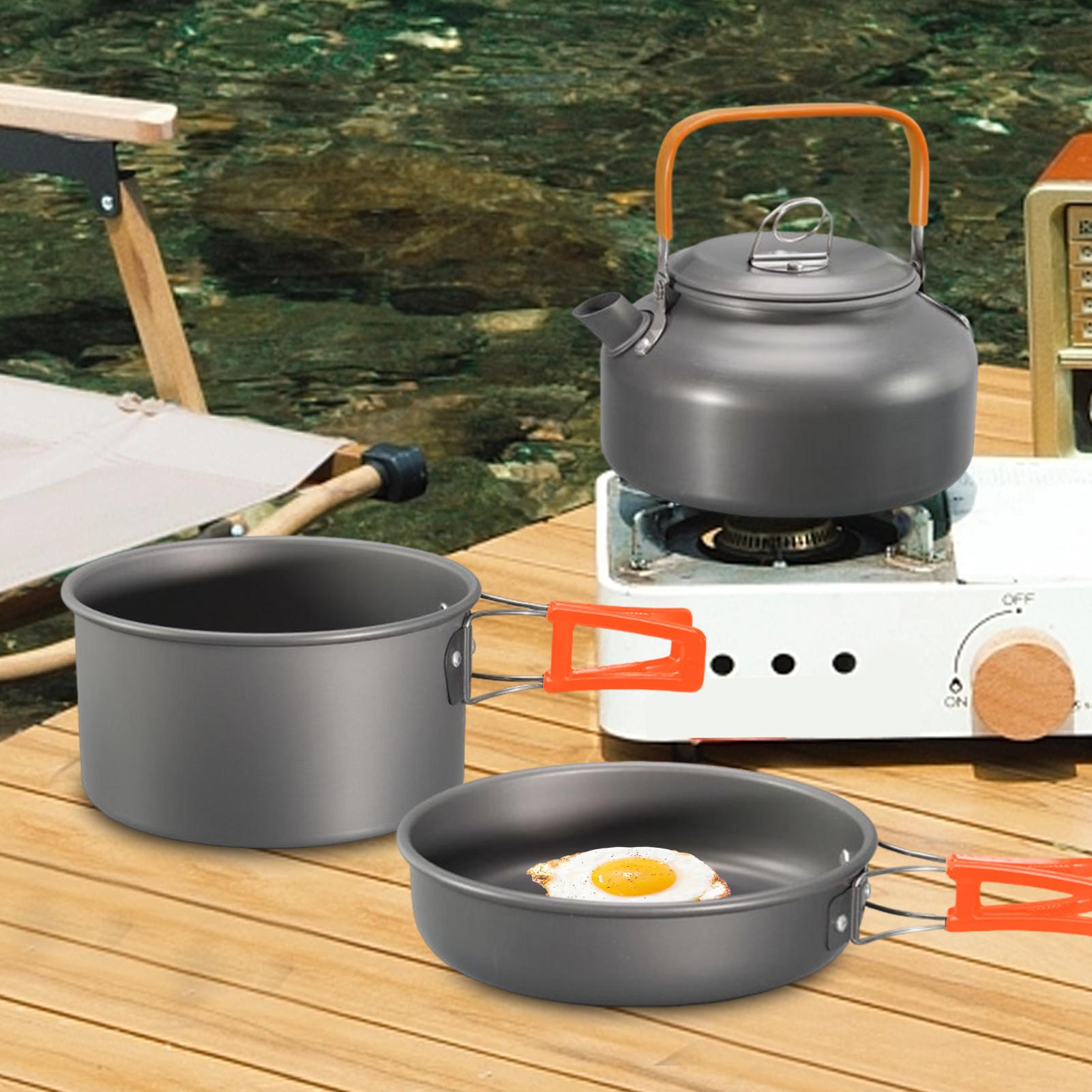 تجهيزات المطابخ التخييم كوك وع - مراجعة Camping Cooking Set Non Stick وسعره